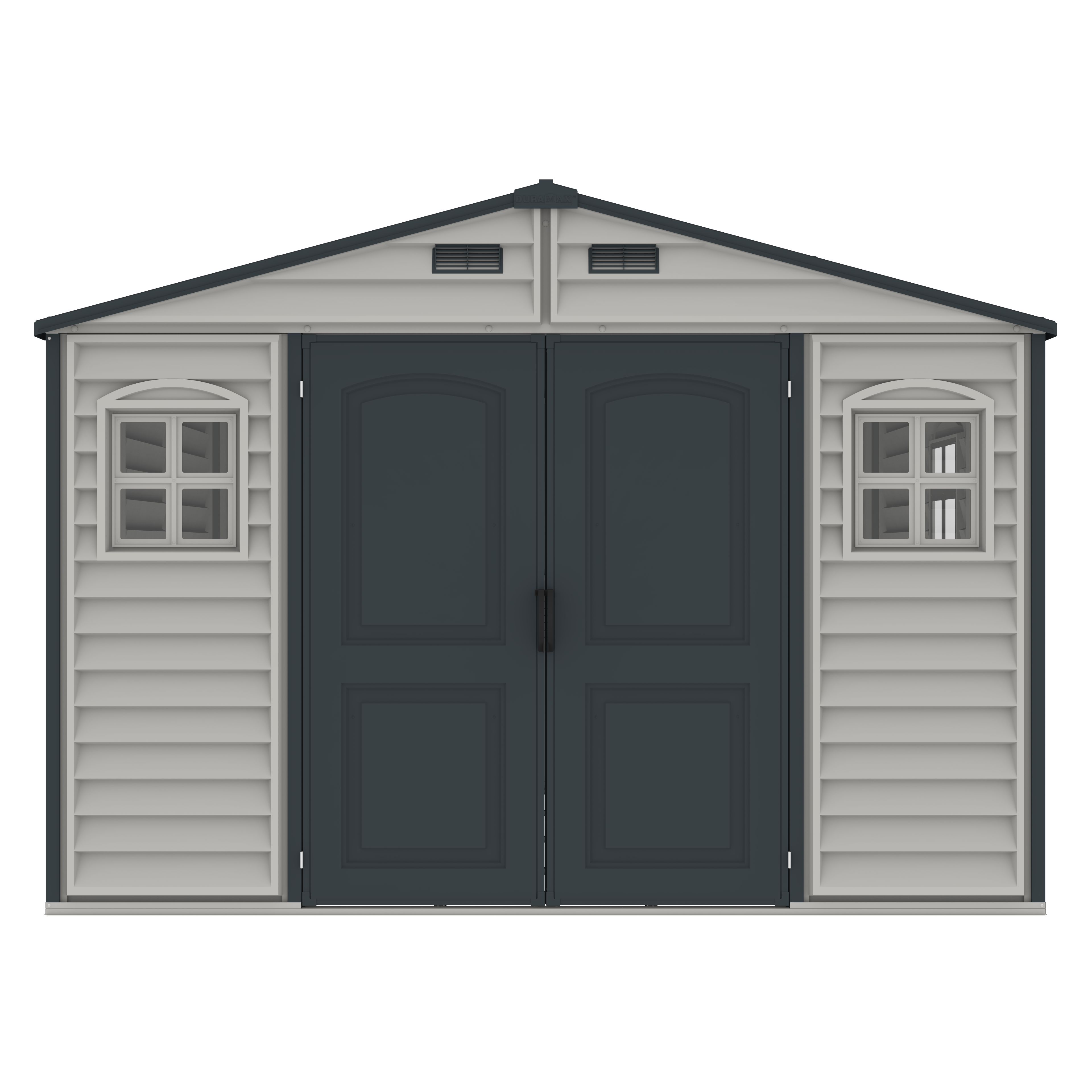Duramax Woodside Plus 10.5x8 Vinyl Resin Outdoor Storage Shed With Foundation Kit