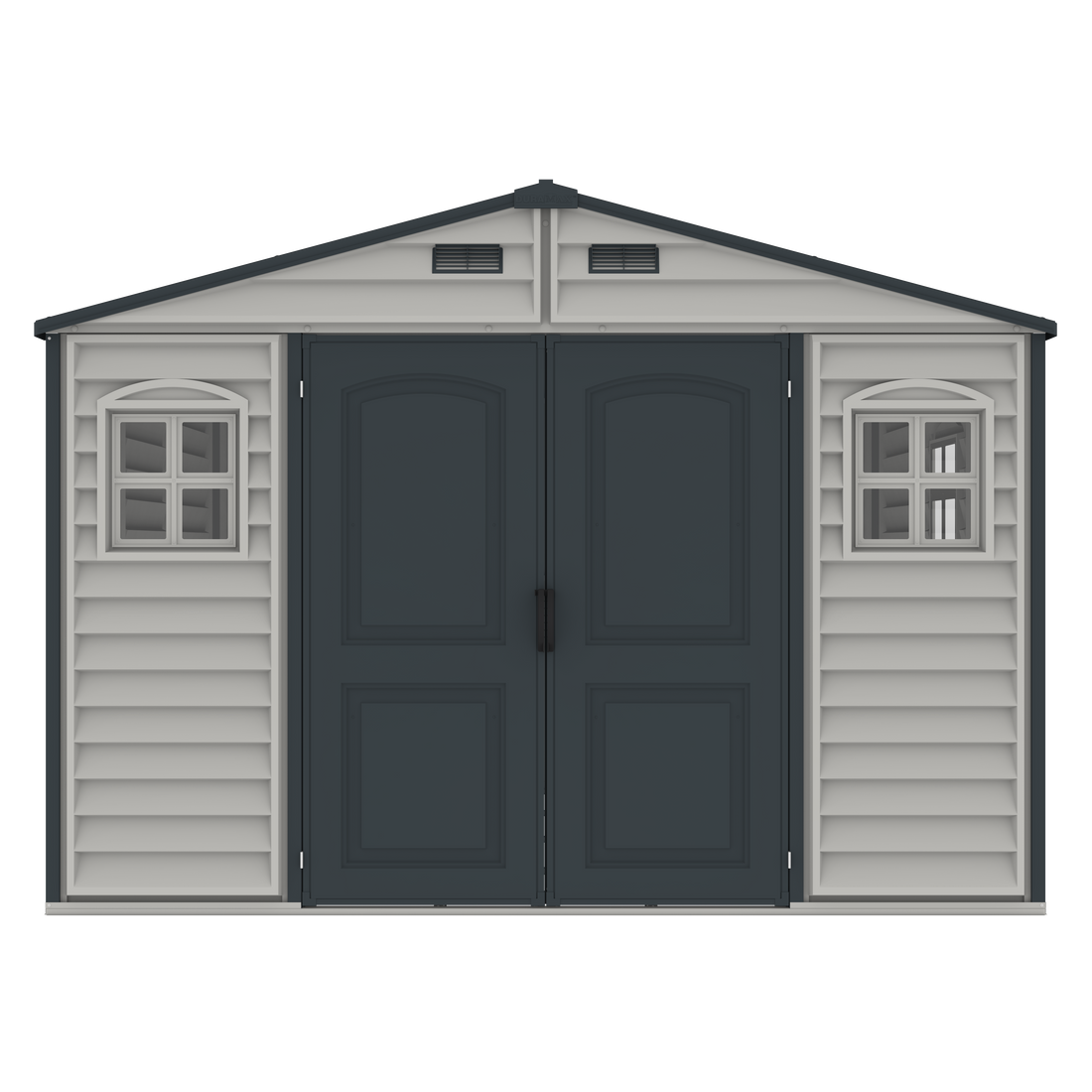 Duramax Woodside Plus 10.5x8 Vinyl Resin Outdoor Storage Shed With Foundation Kit