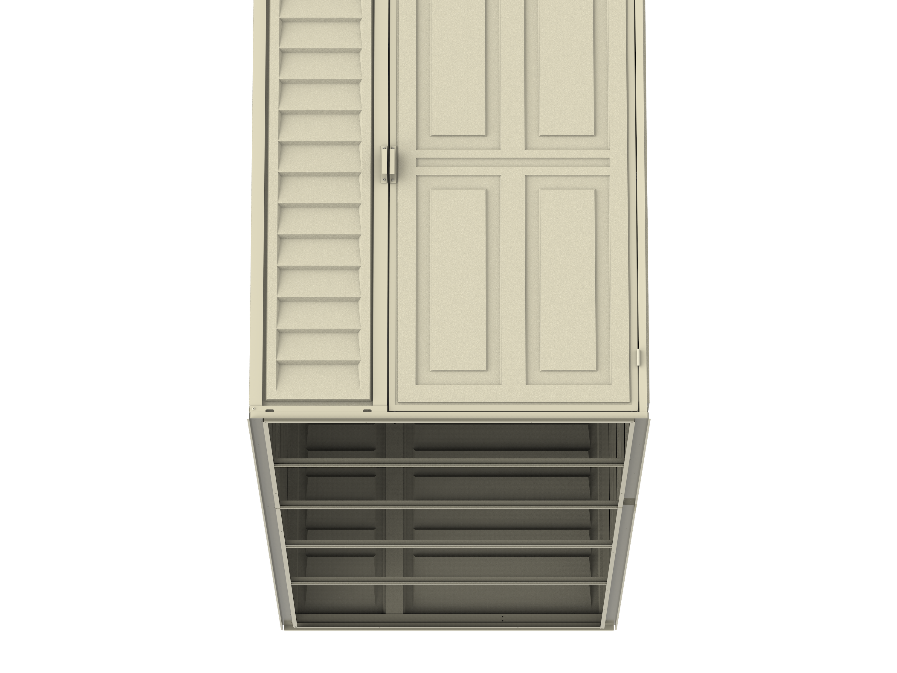 Duramax 4ft x 10ft Sidemate Vinyl Resin Outdoor Storage Shed With Foundation Kit