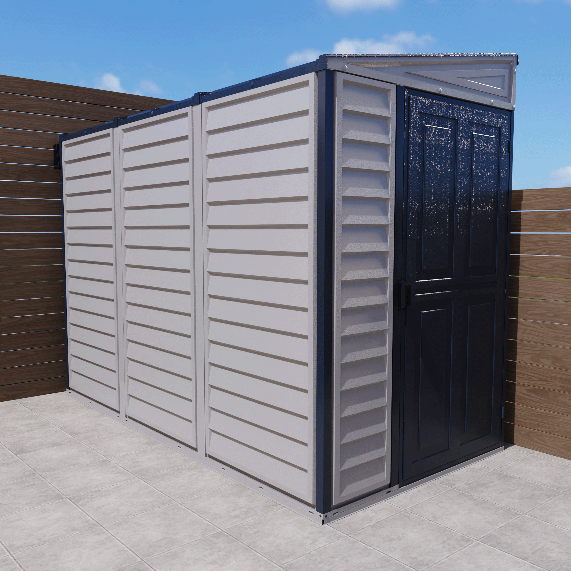 Duramax 4ft x 8ft Sidemate PLUS Vinyl Resin Outdoor Storage Shed  With Foundation Kit