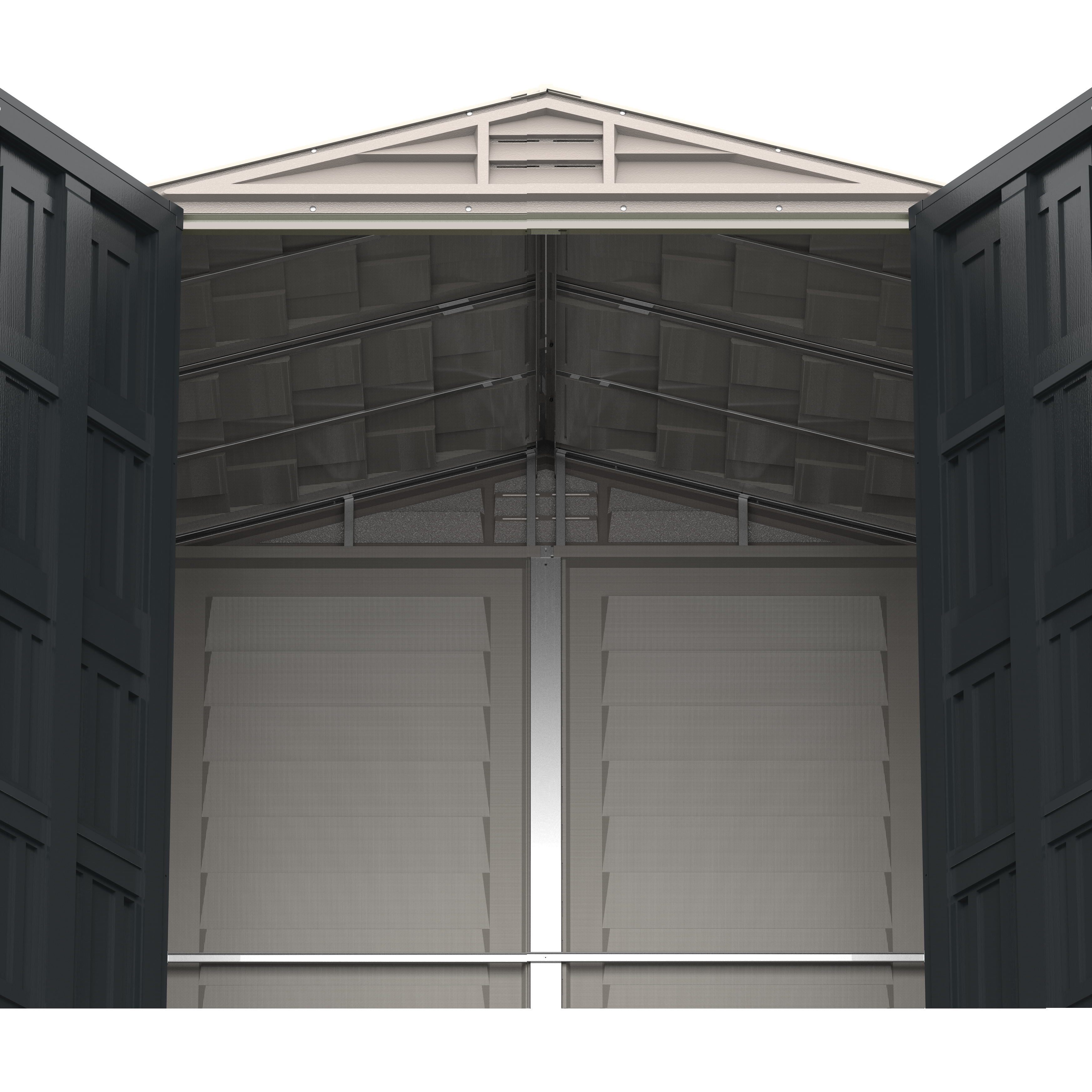 Duramax Vinyl Sheds Duramax YardMate Plus 5 ft. 6 in. x 5ft. 6 in. Gray Vinyl Storage Shed with Molded Floor (East Coast Purchase Only)