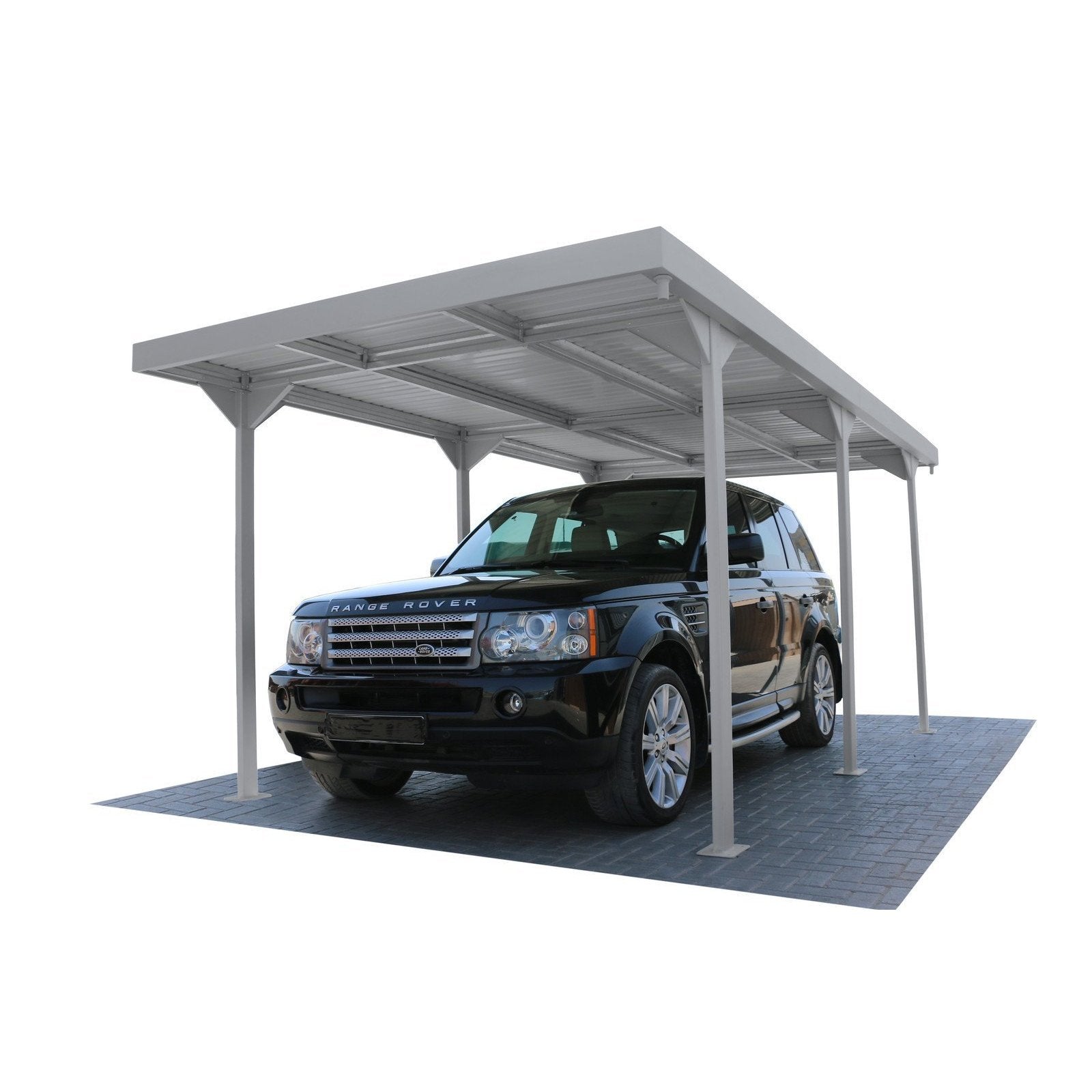 Duramax Carport Duramax 9ft x 17ft Palladium Metal Car Shelter Silver