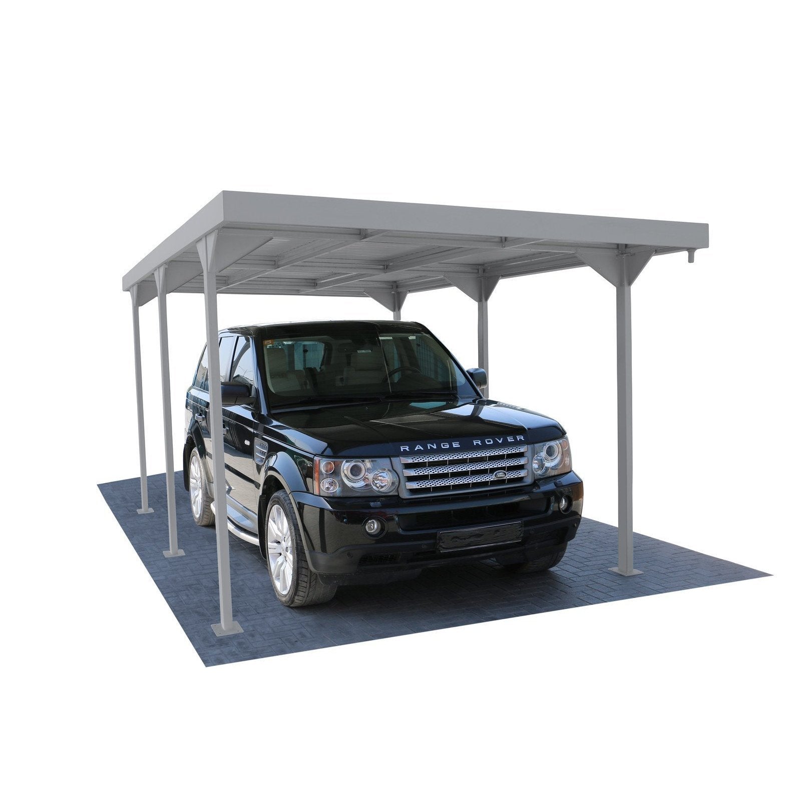 Duramax Carport Duramax 9ft x 17ft Palladium Metal Car Shelter Silver