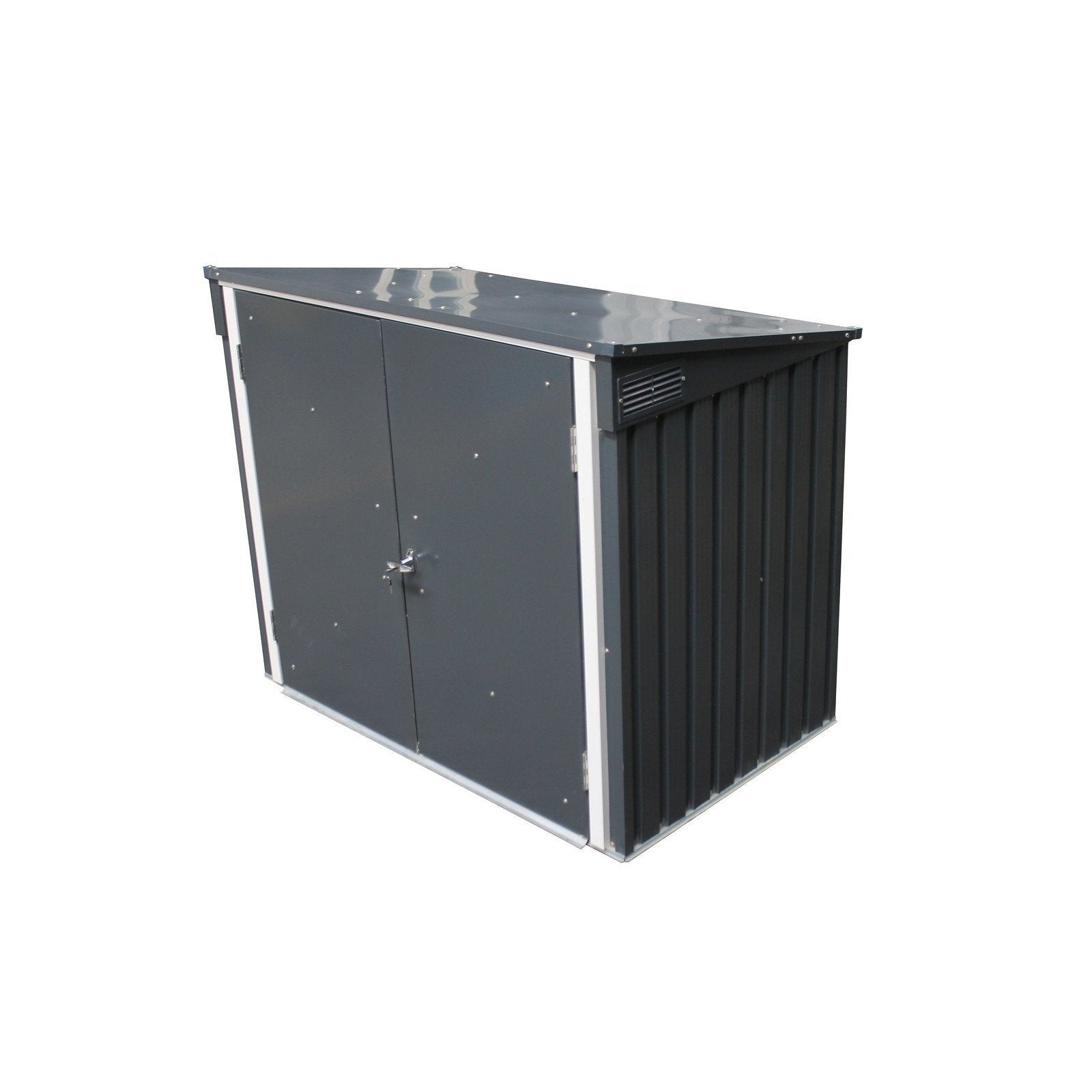 Duramax Enclosures Duramax 5ft x 3ft Metal Garbage Can Storage  Anthracite w/ white trim
