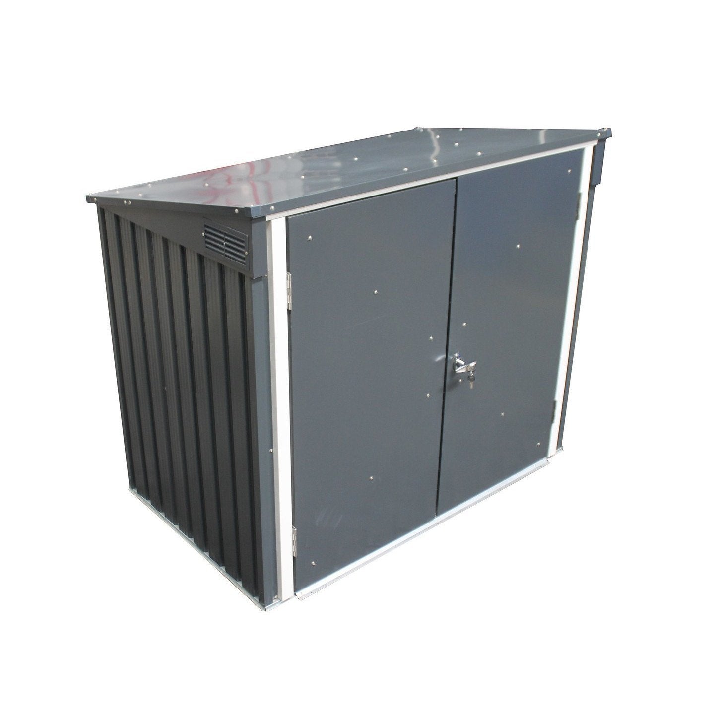 Duramax Enclosures Duramax 5ft x 3ft Metal Garbage Can Storage  Anthracite w/ white trim