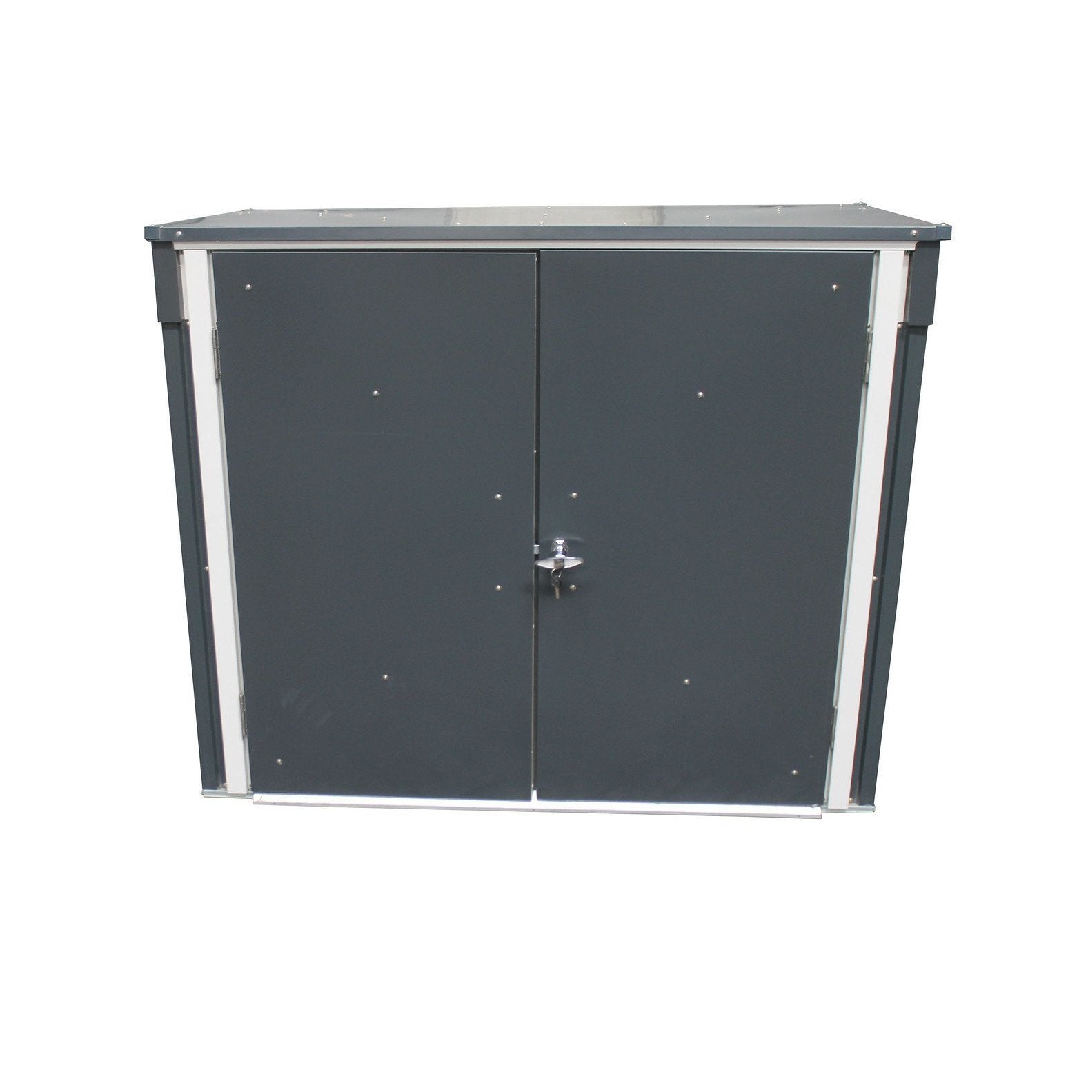 Duramax Enclosures Duramax 5ft x 3ft Metal Garbage Can Storage  Anthracite w/ white trim