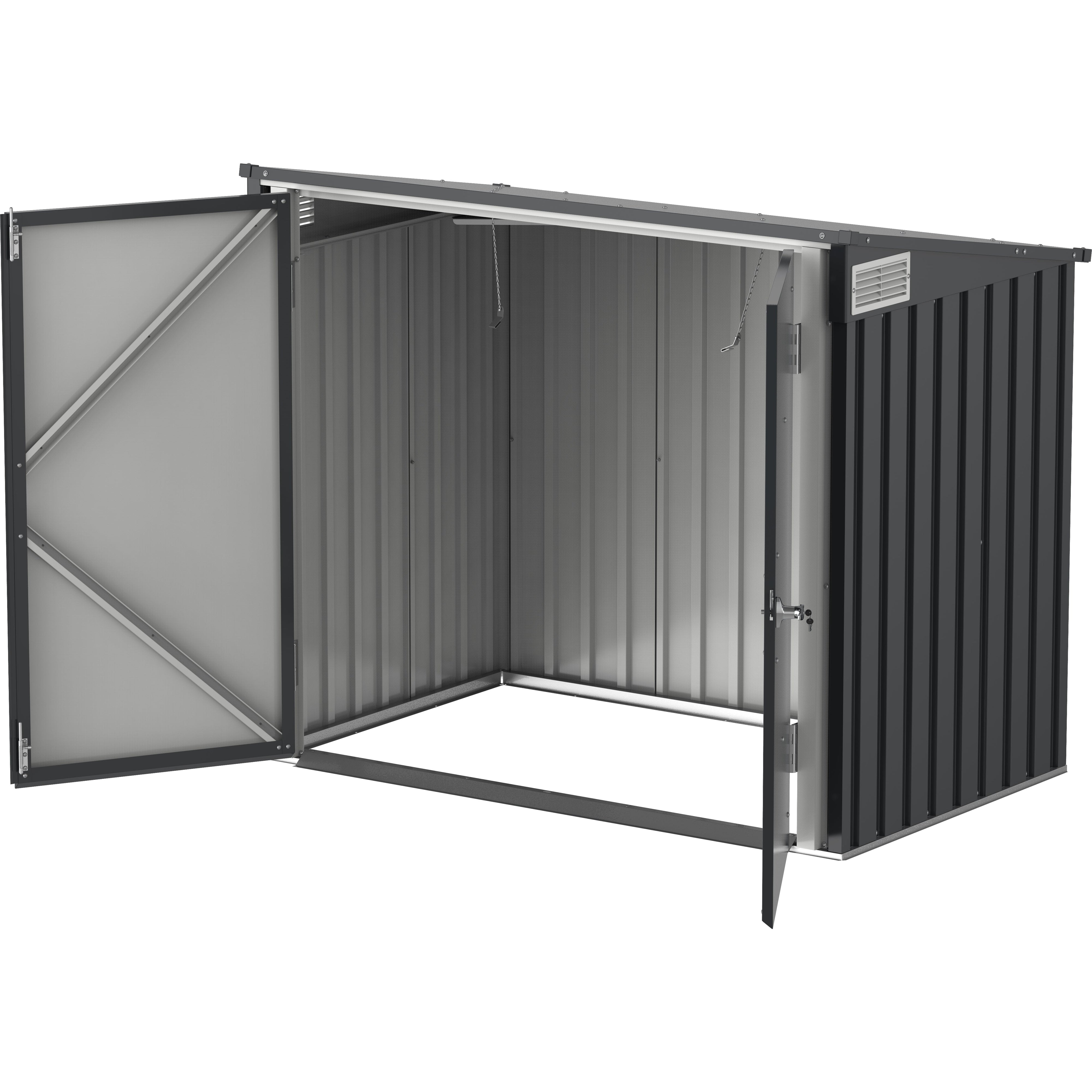 Duramax Enclosures Duramax 5ft x 3ft Metal Garbage Can Storage  Anthracite w/ white trim