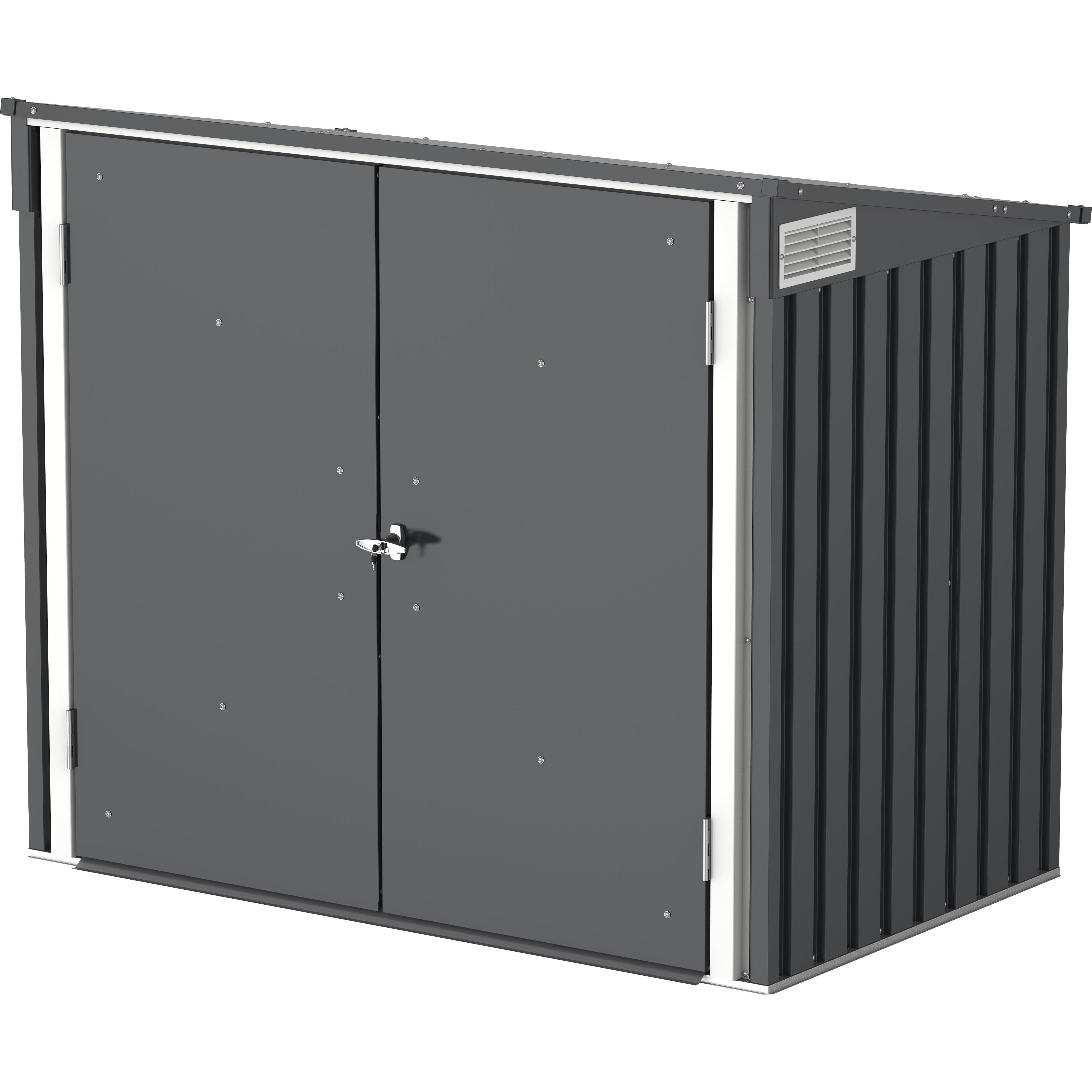 Duramax Enclosures Duramax 5ft x 3ft Metal Garbage Can Storage  Anthracite w/ white trim