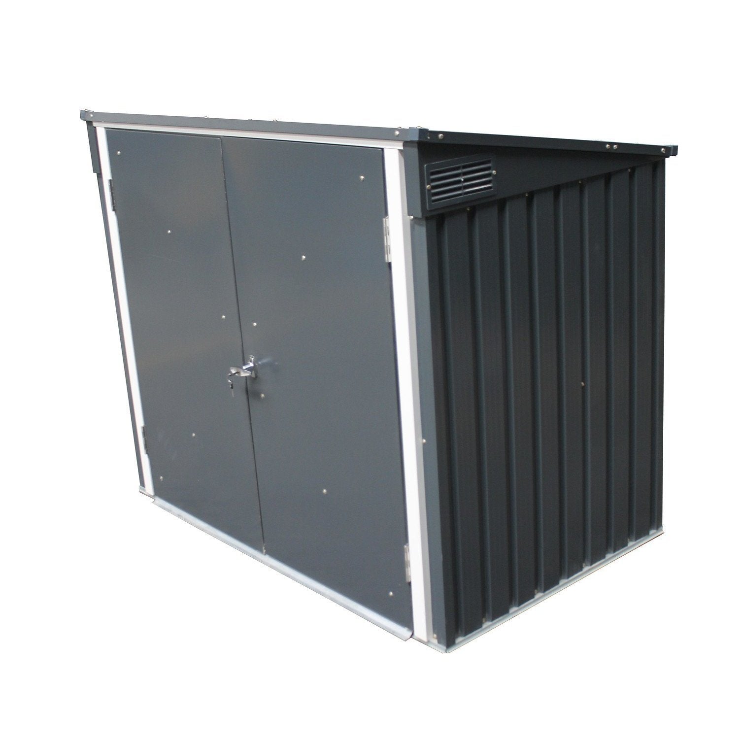 Duramax Enclosures Duramax 5ft x 3ft Metal Garbage Can Storage  Anthracite w/ white trim