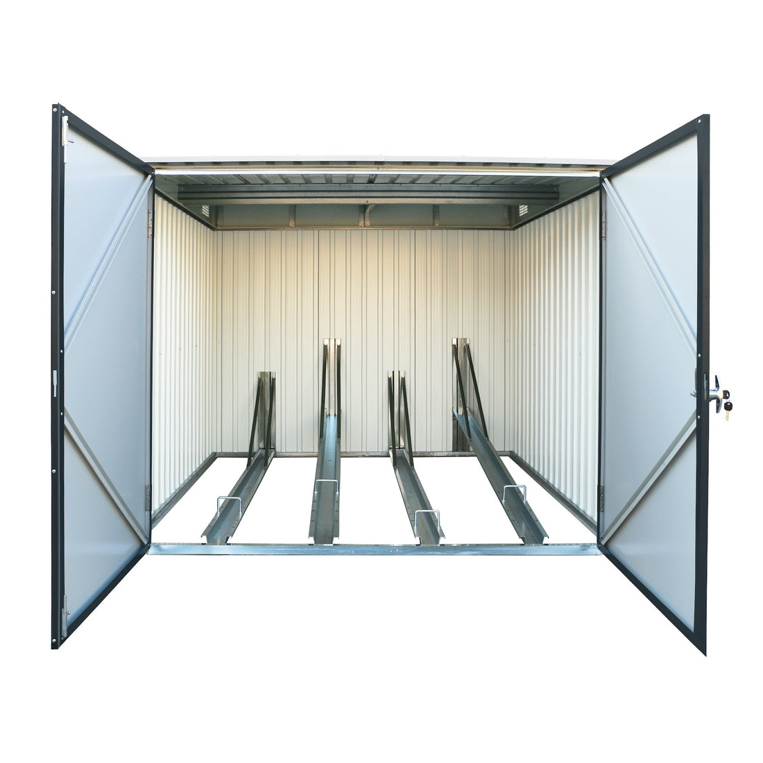 Duramax Enclosures Duramax 6ft x 6ft Bicycle Storage Metal Anthracite w/ white trim (East Coast Only)