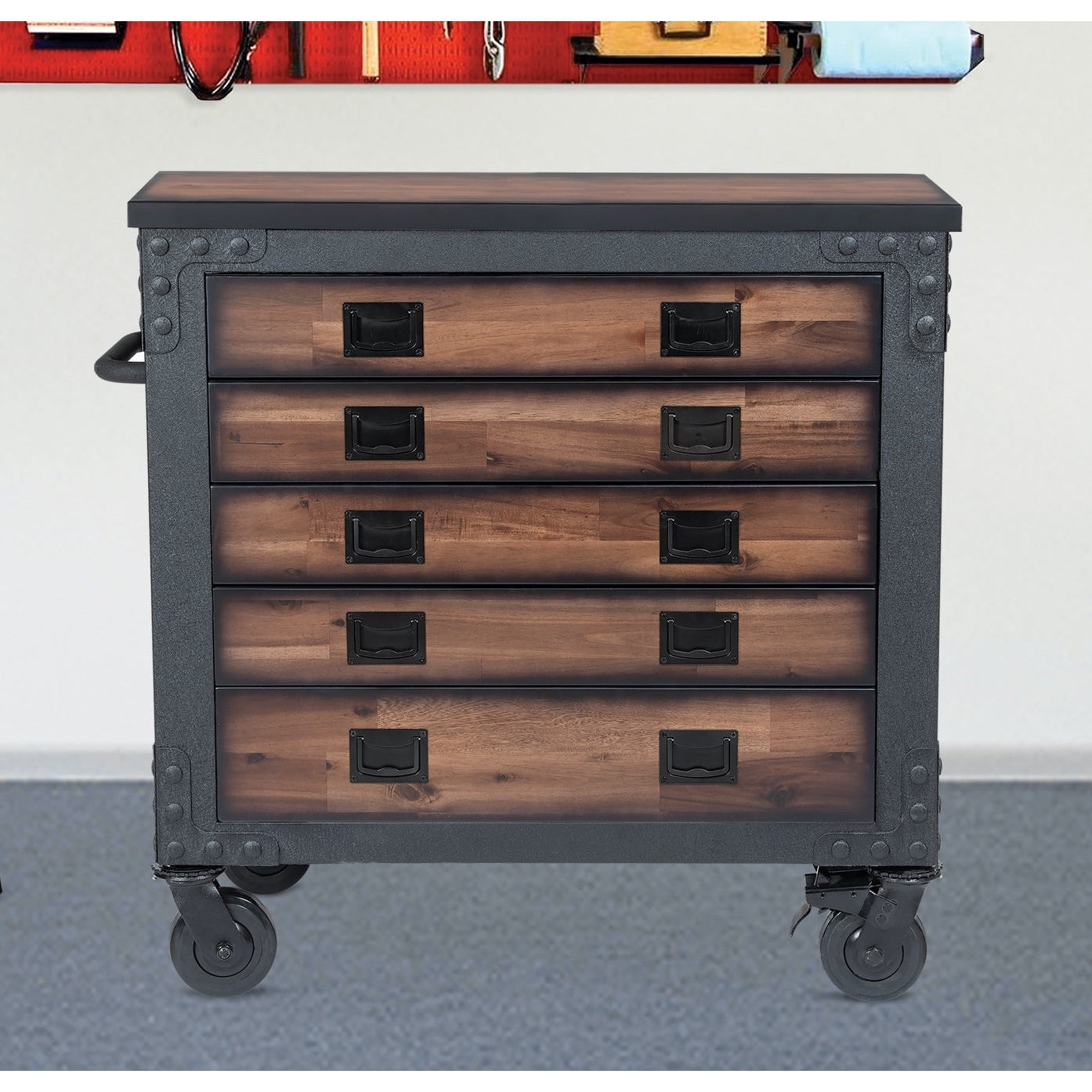 Duramax furniture Duramax 36 In. 5-Drawers Rolling Tool Chest with Wood Top
