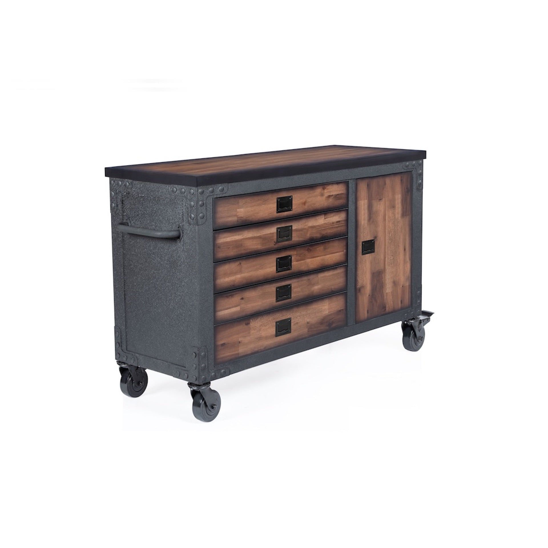 Duramax garage storage Duramax 48 in. 5-Drawers Rolling Tool Chest with Wood Top