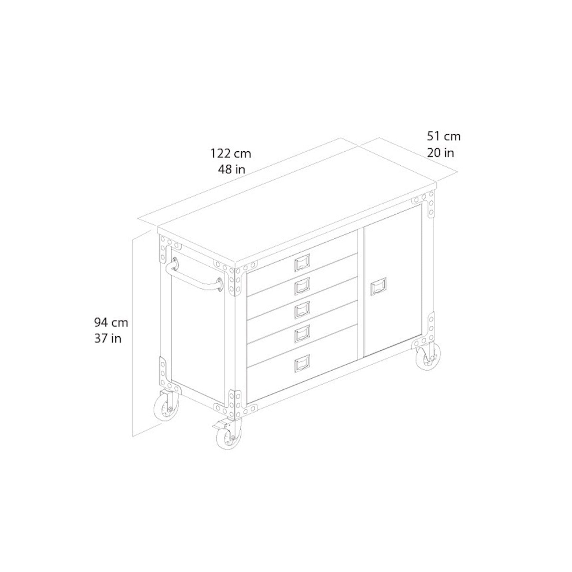 Duramax garage storage Duramax 48 in. 5-Drawers Rolling Tool Chest with Wood Top