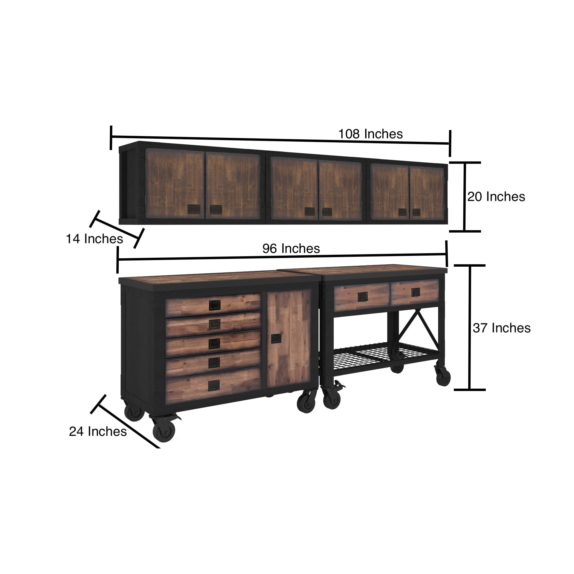 Duramax garage storage Duramax 5-Piece Garage Set with Workbench, Tool Chest and Wall Cabinets