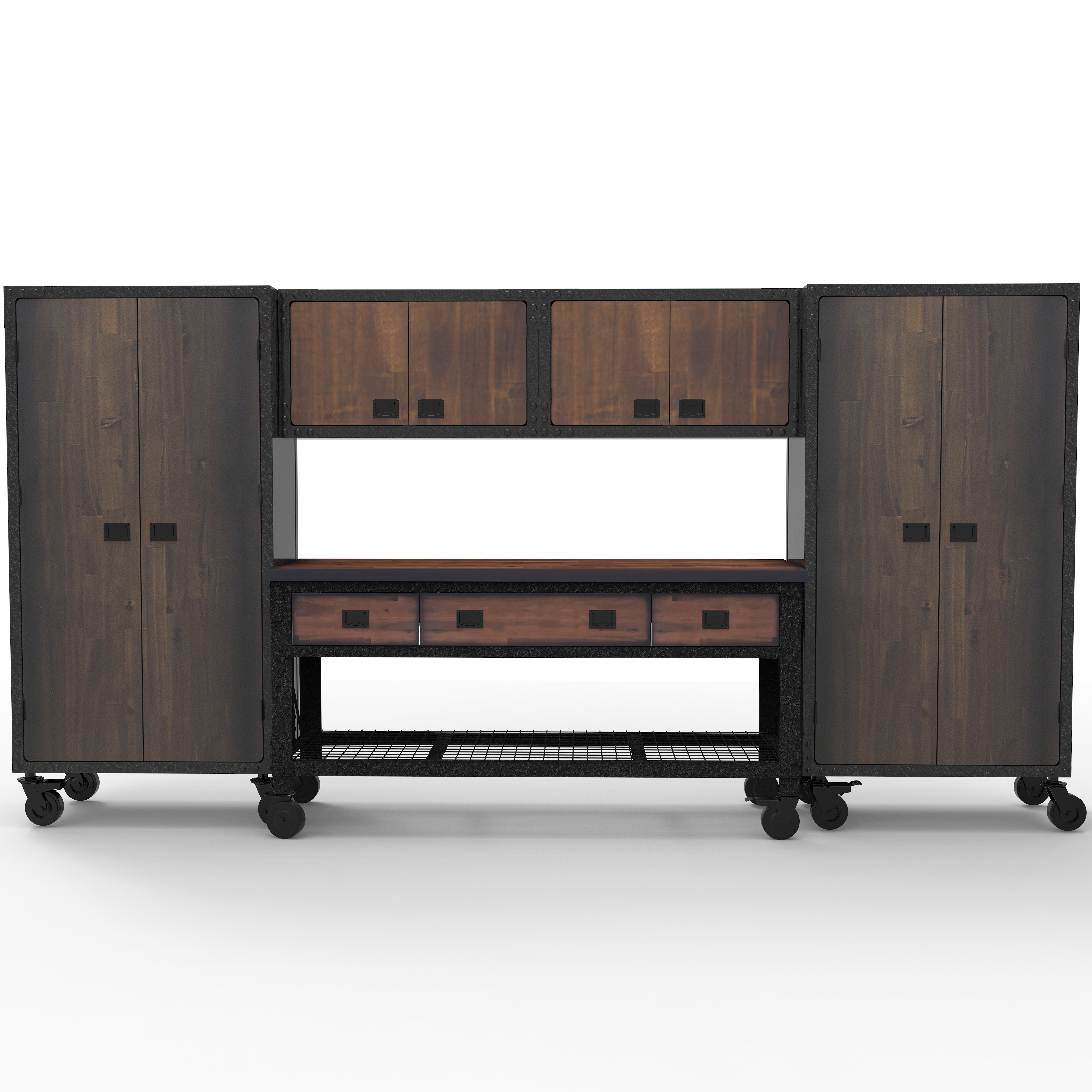 Duramax garage storage Duramax 5-Piece Garage Storage Combo Set with Workbench, Wall Cabinets and Free Standing Cabinets