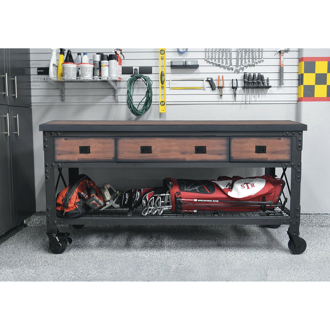 Duramax garage storage Duramax 8-Piece Garage Set with Workbenches, Wall Cabinets and Free Standing Cabinets