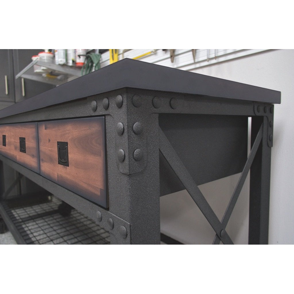 Duramax garage storage Duramax Rolling Workbench Furniture 72 in. x 24 in. with 3 Drawers, for Home, Garage, Workshop