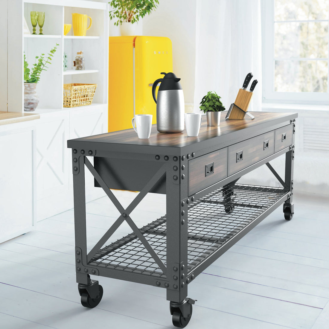 Duramax garage storage Duramax Rolling Workbench Furniture 72 in. x 24 in. with 3 Drawers, for Home, Garage, Workshop