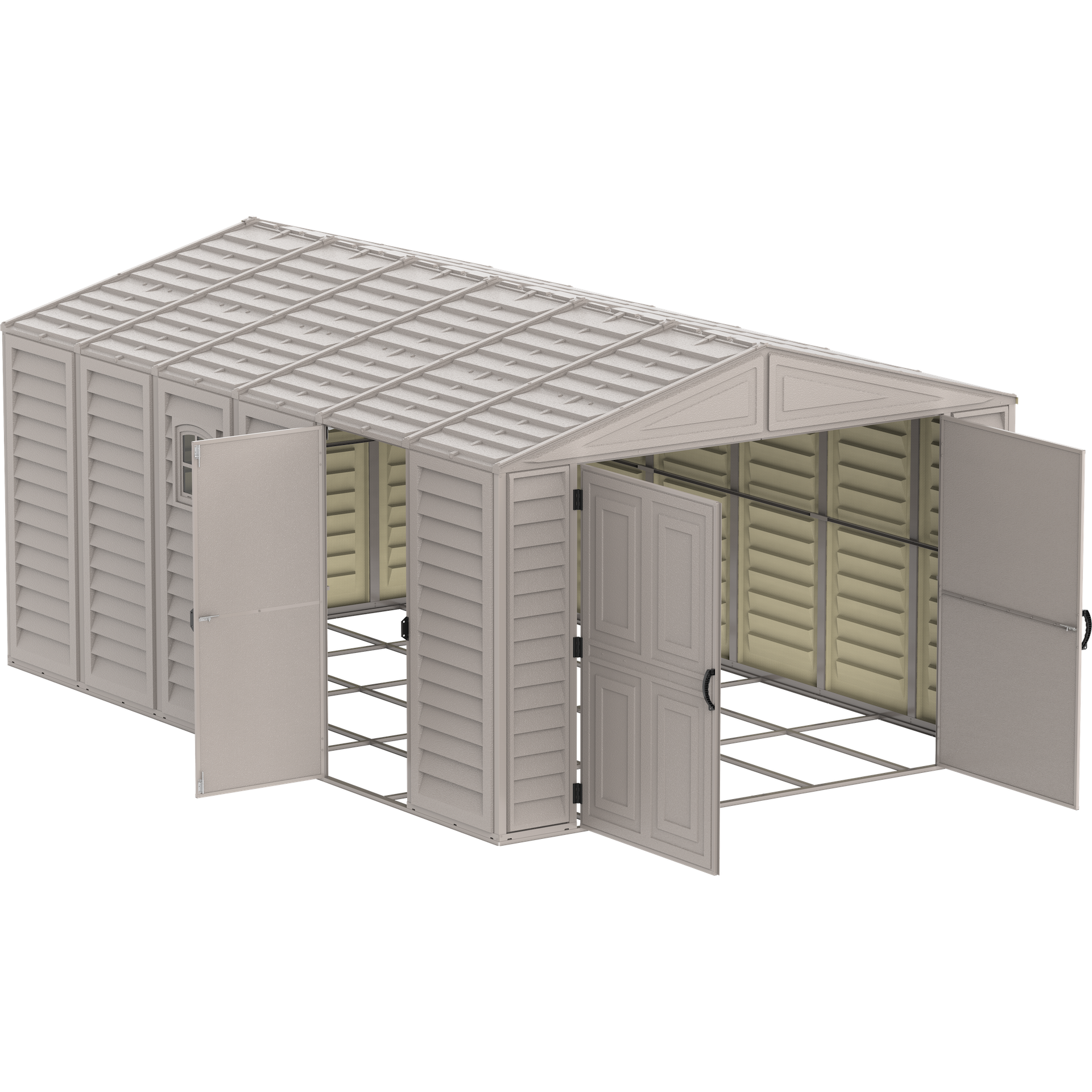 Duramax Garages Duramax 10.5ft x 15ft Vinyl Garage with Foundation Kit and Windows