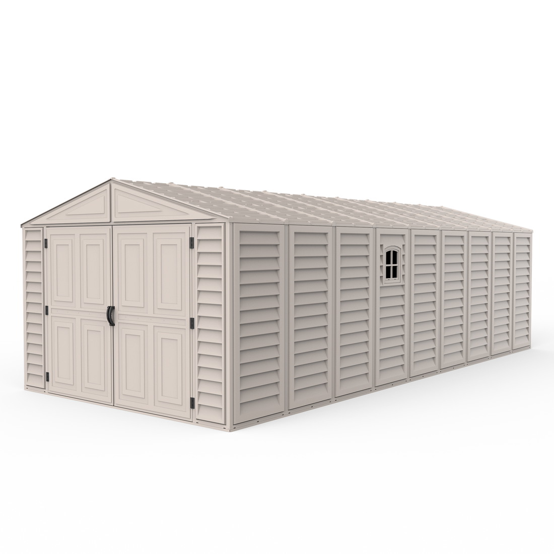 Duramax Garages DuraMax 10.5ft x 23ft Vinyl Garage with Foundation Kit and windows