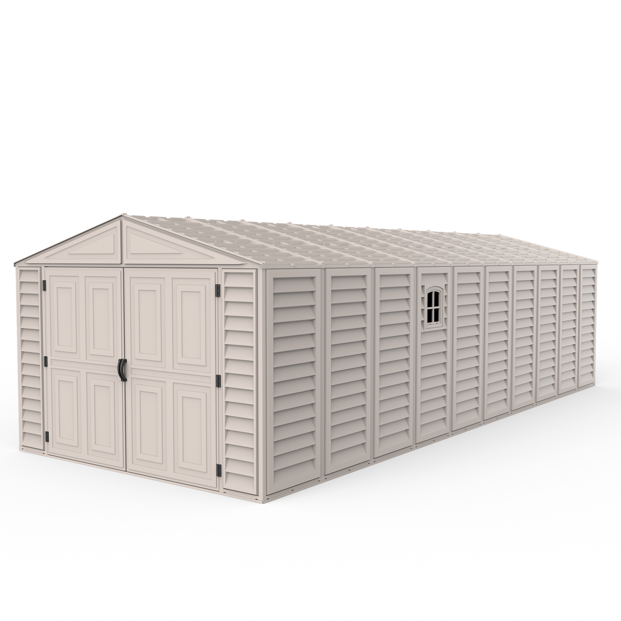 Duramax Garages DuraMax 10.5ft x 26.5ft Vinyl Garage with Foundation Kit and Windows