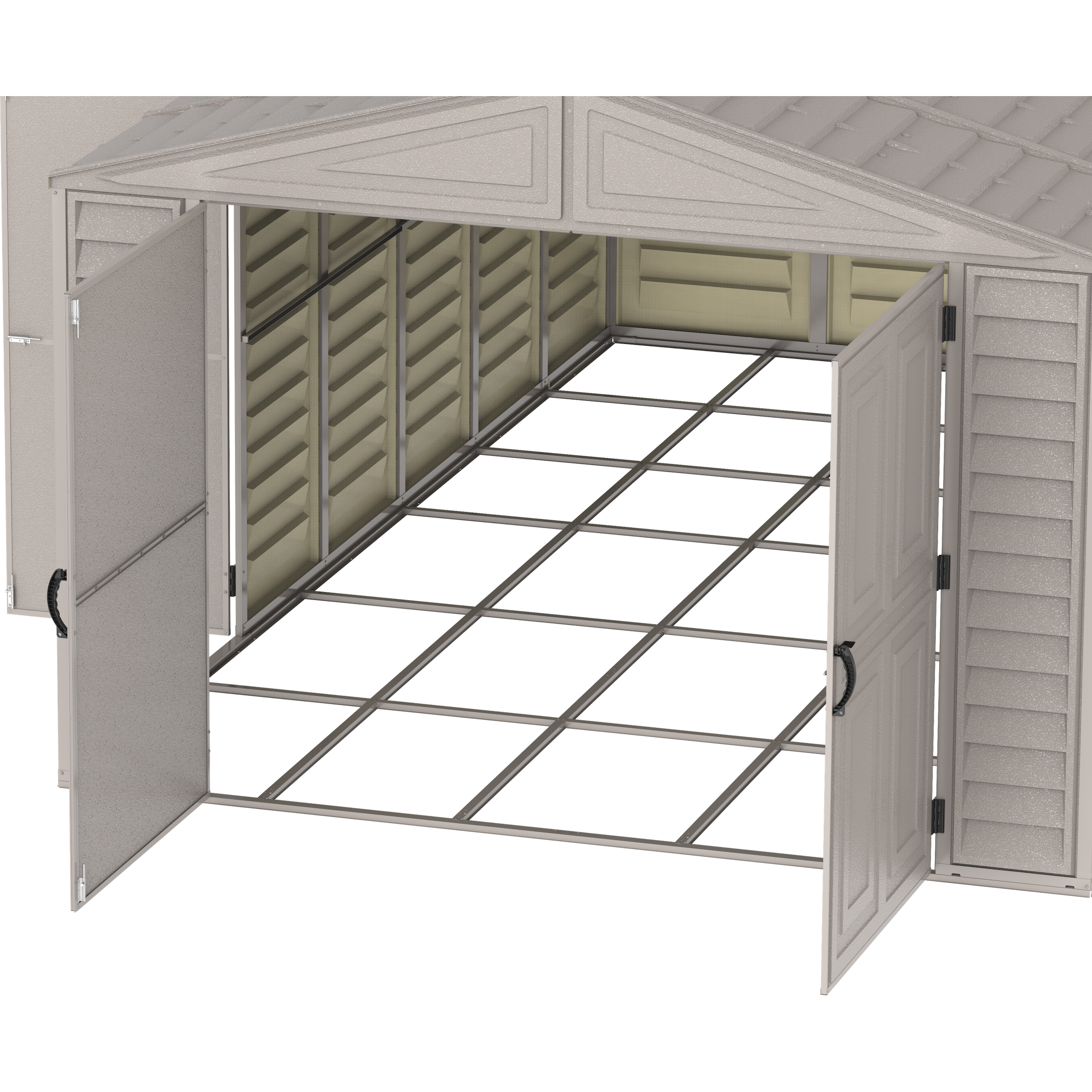 Duramax Garages DuraMax 10.5ft x 26.5ft Vinyl Garage with Foundation Kit and Windows