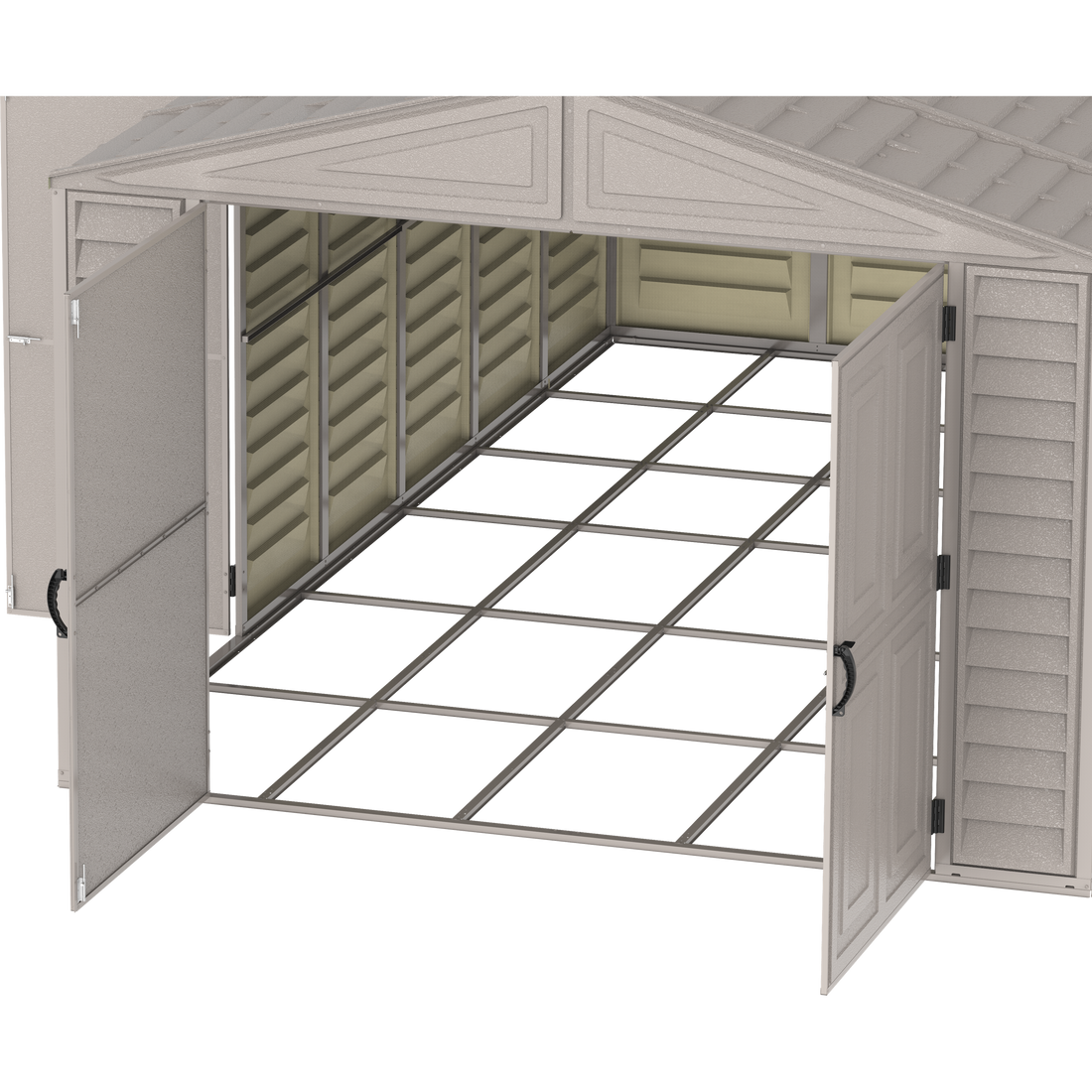Duramax Garages DuraMax 10.5ft x 31ft Vinyl Garage with Foundation Kit and Windows
