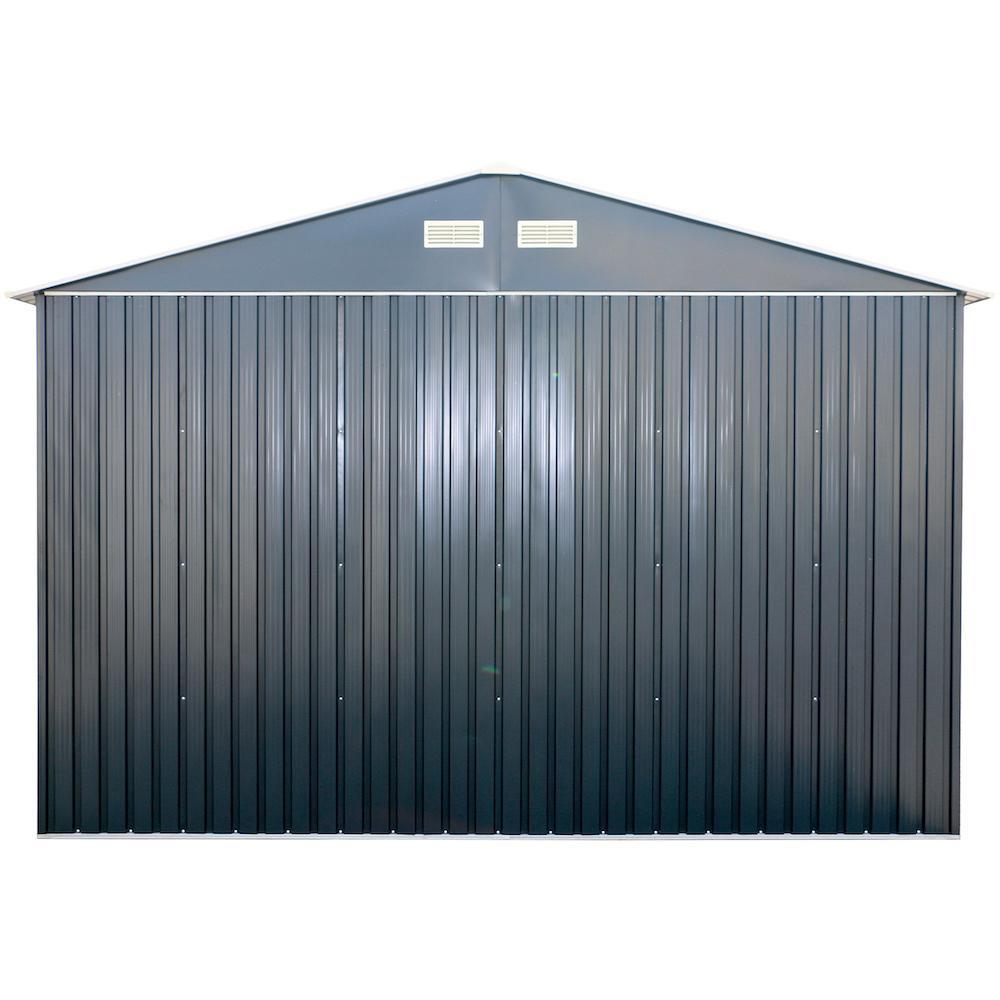 Duramax Garages Duramax 12ft x 26ft Imperial Metal Garage Dark Gray / White Trim