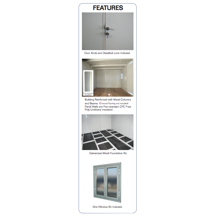 Duramax Insulated Buildings Flat Top Insulated Buildings 16 ft. W x 10 ft. D