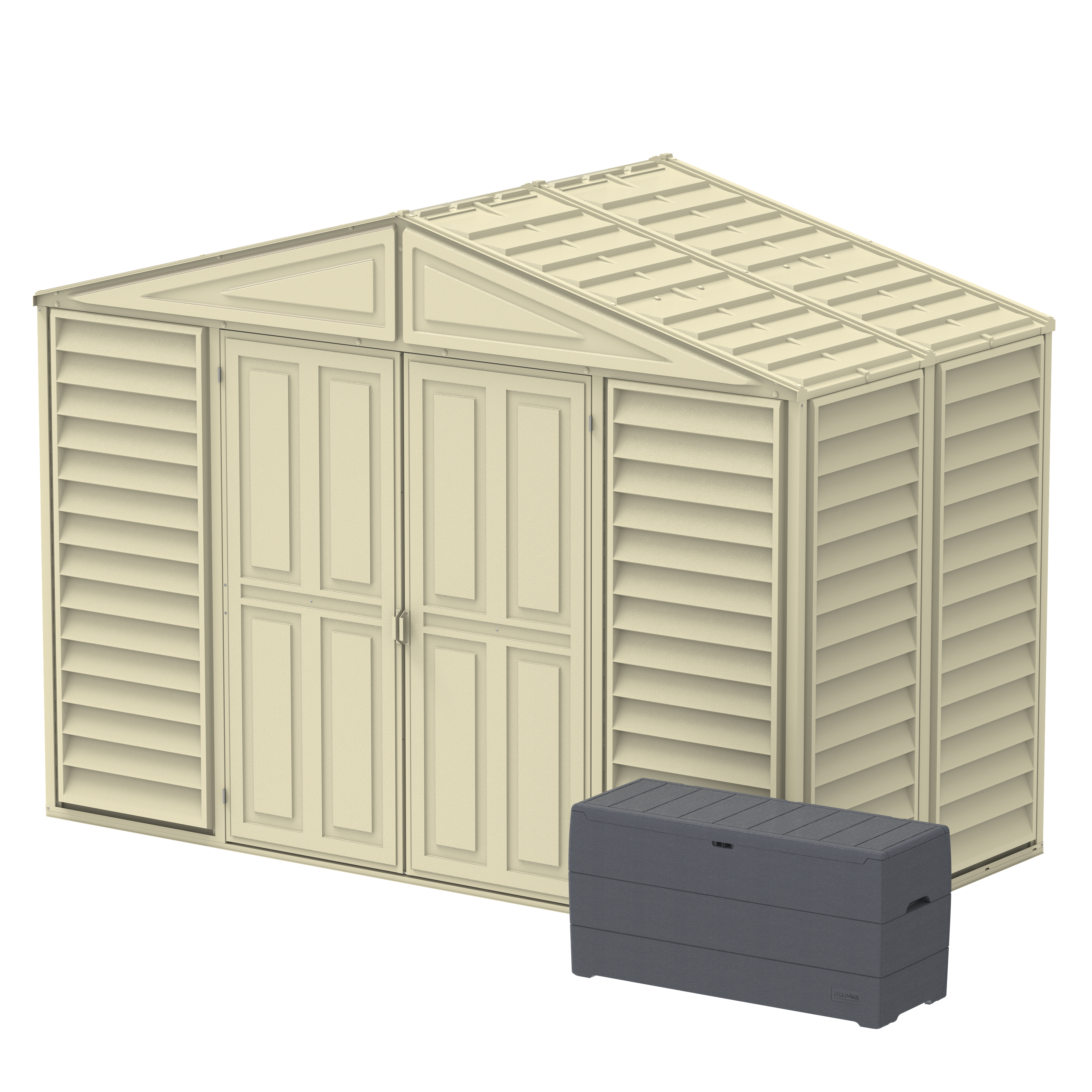 Duramax sheds DuraMax 10.5ft x 5ft Woodbridge Vinyl Shed with Foundation Kit