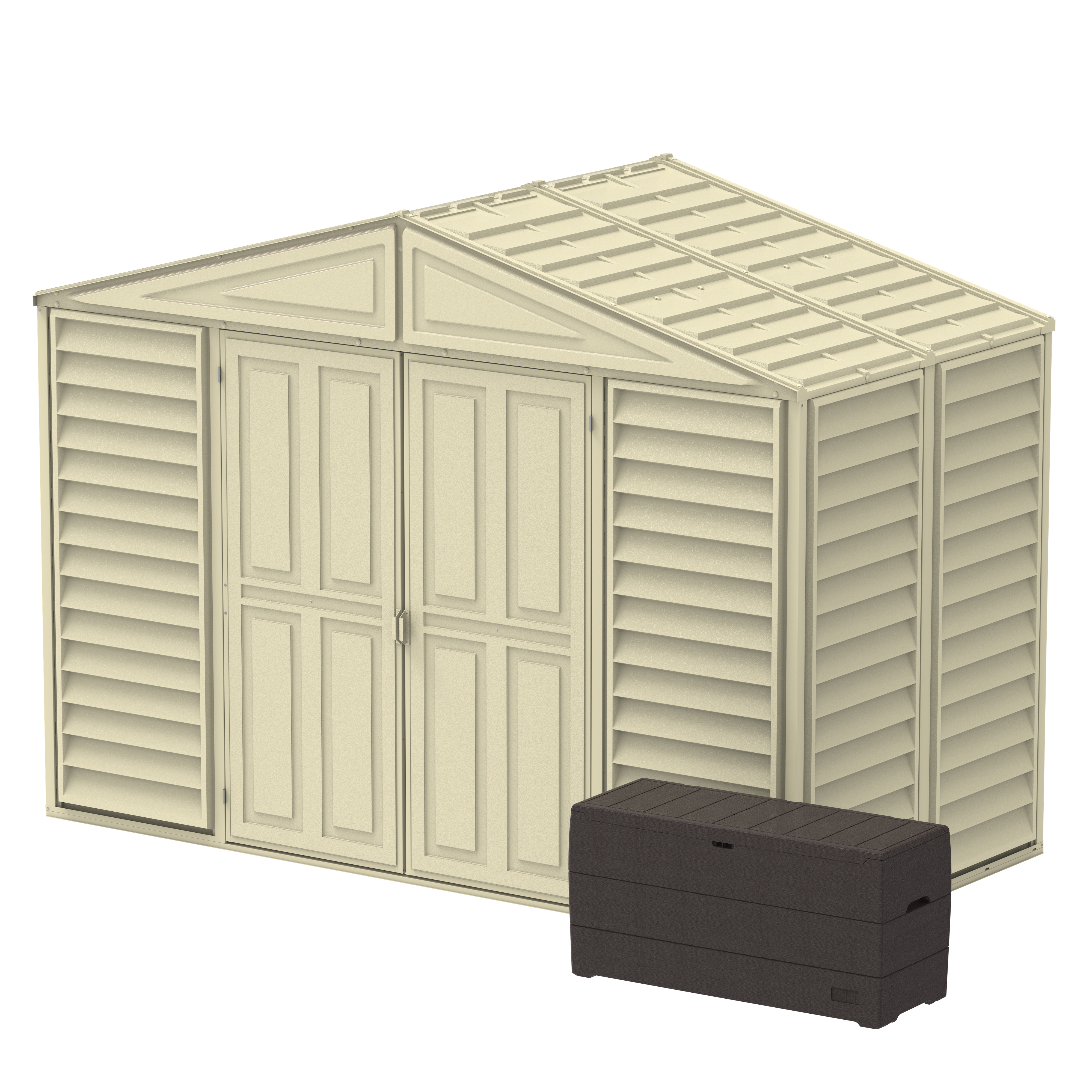 Duramax sheds DuraMax 10.5ft x 5ft Woodbridge Vinyl Shed with Foundation Kit