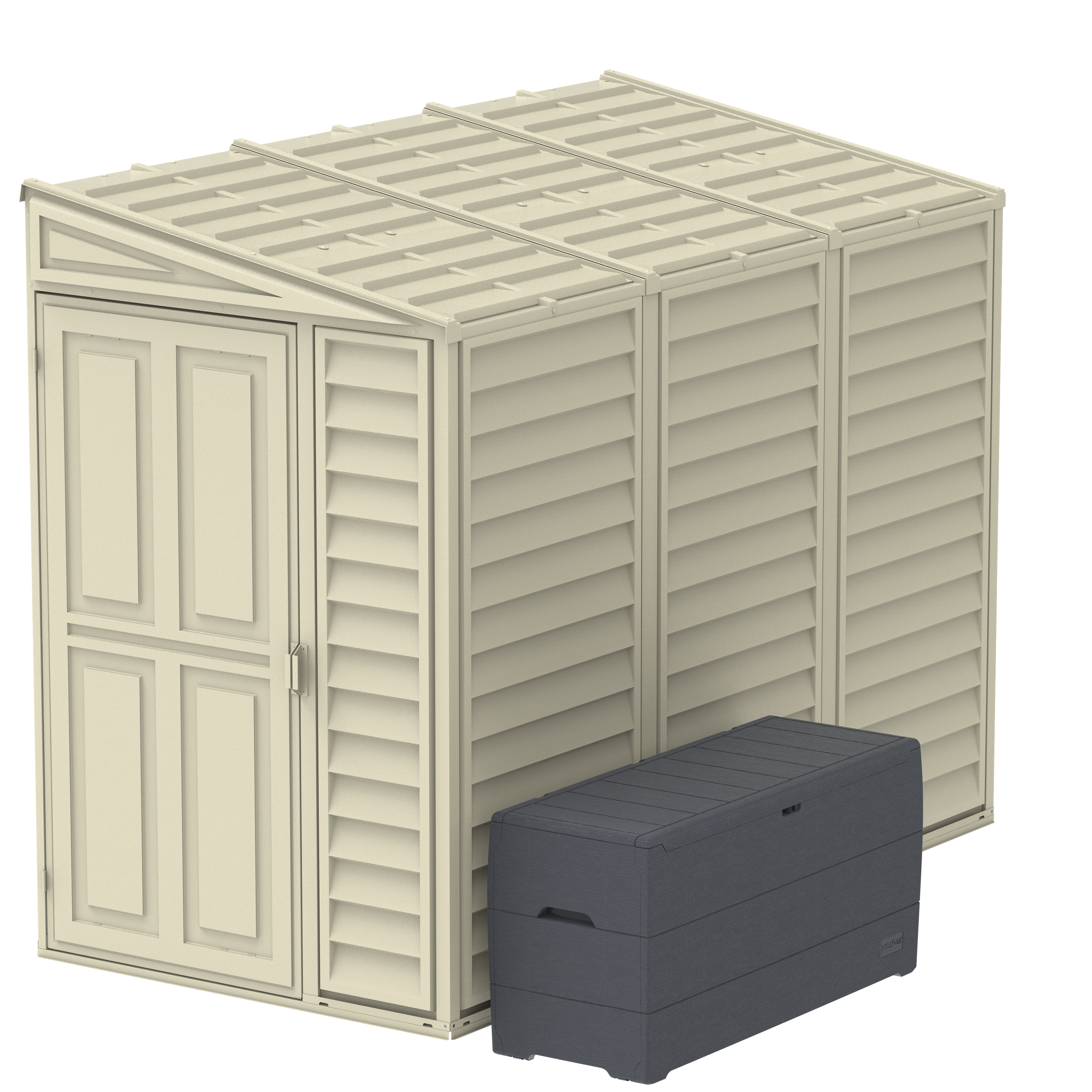 Duramax sheds Duramax 4ft x 8ft Sidemate Vinyl Resin Outdoor Storage Shed With Foundation Kit