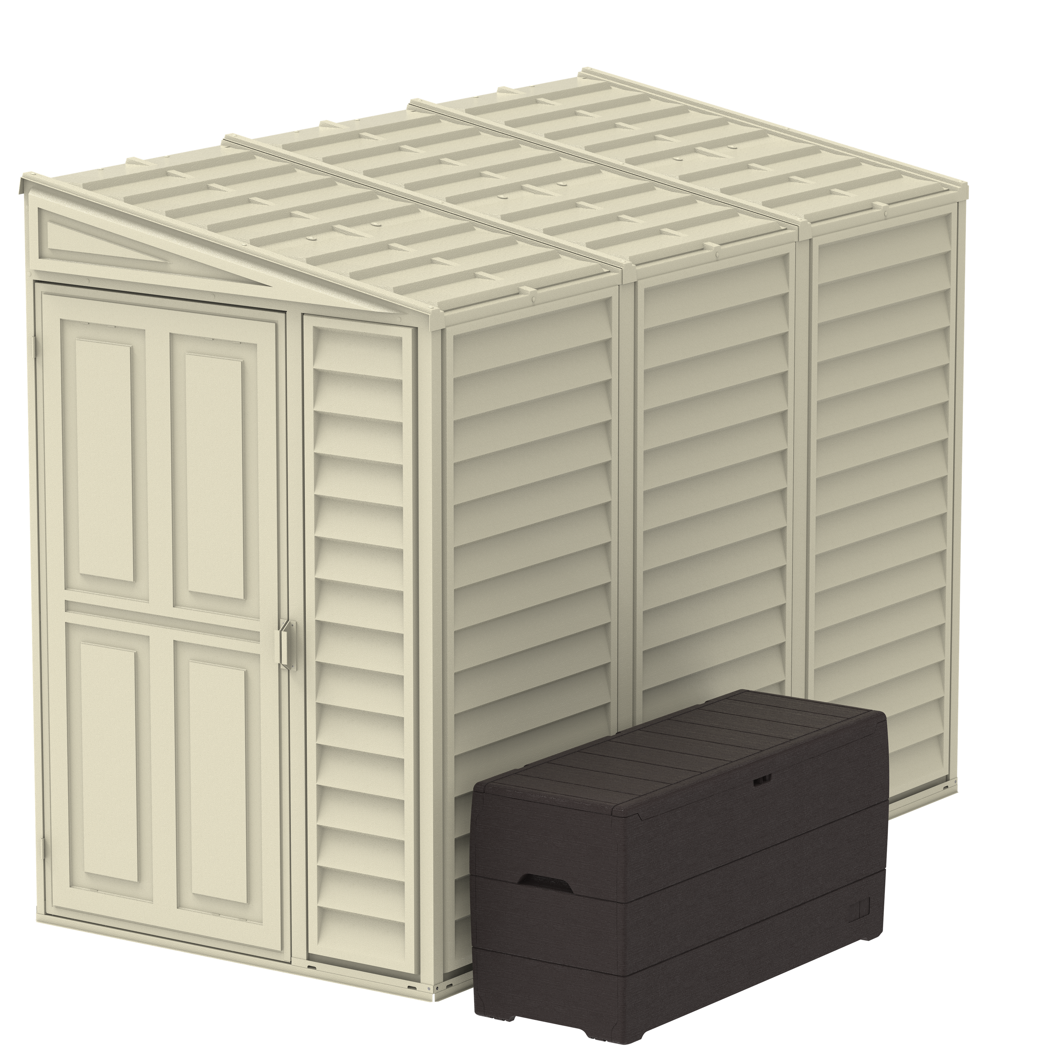 Duramax sheds Duramax 4ft x 8ft Sidemate Vinyl Resin Outdoor Storage Shed With Foundation Kit