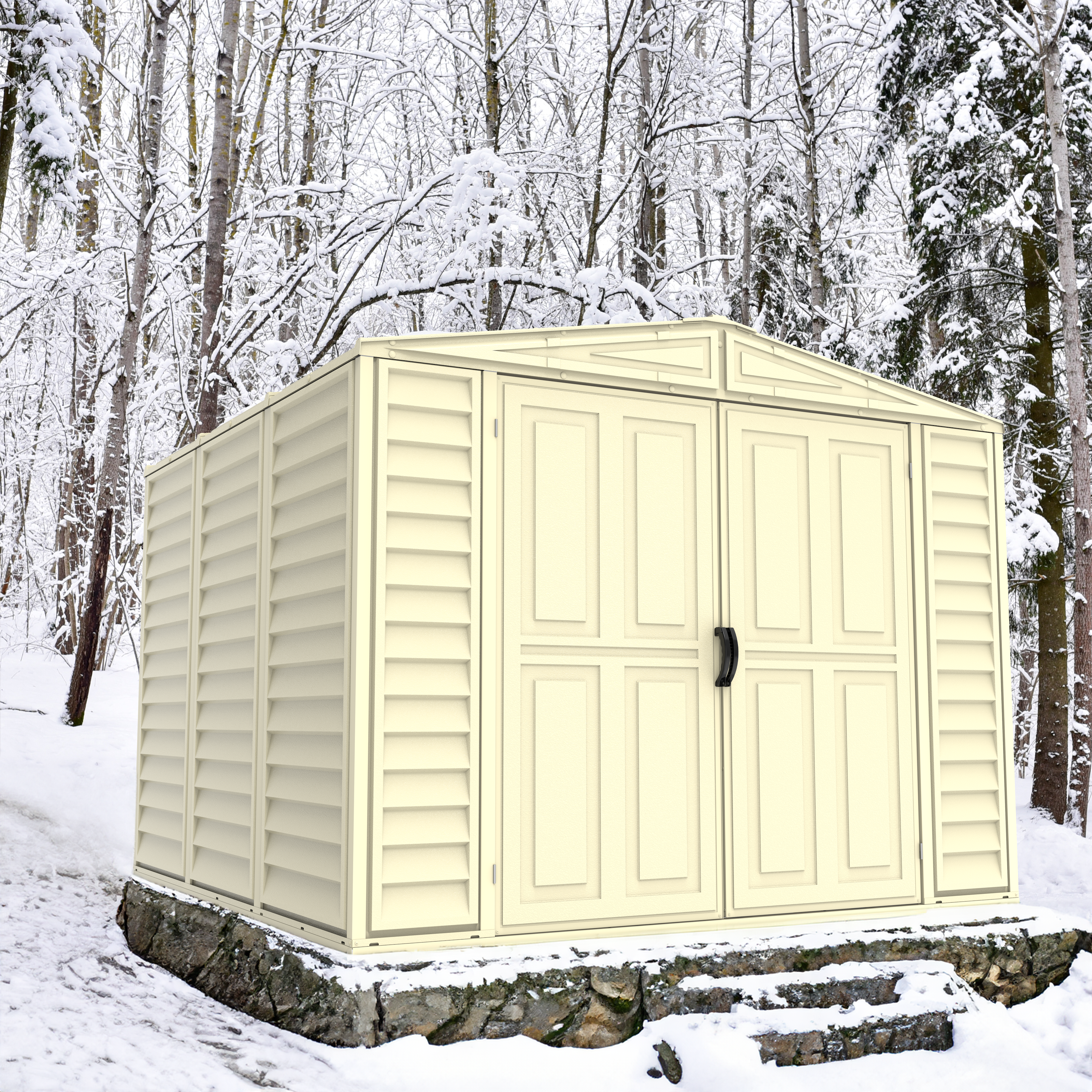 Duramax sheds Duramax 8ft x 8ft Duramate Vinyl Shed with Foundation Kit