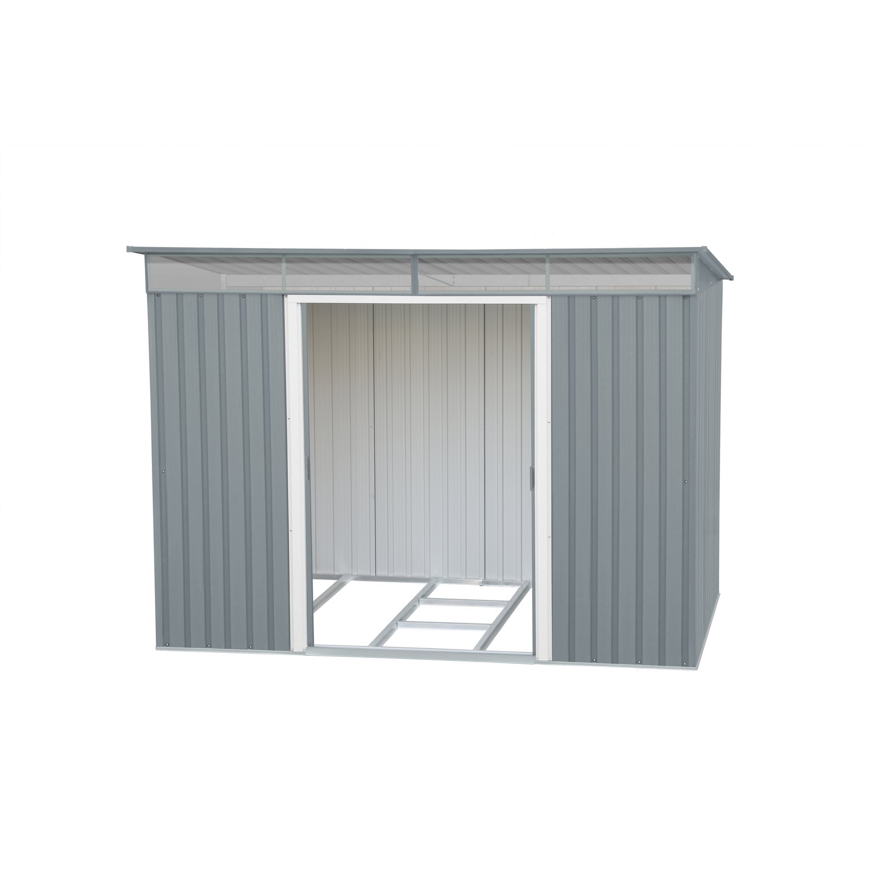 Duramax sheds Duramax TOP Pent Roof Skylight 8 x 6 Metal Shed - Light Gray