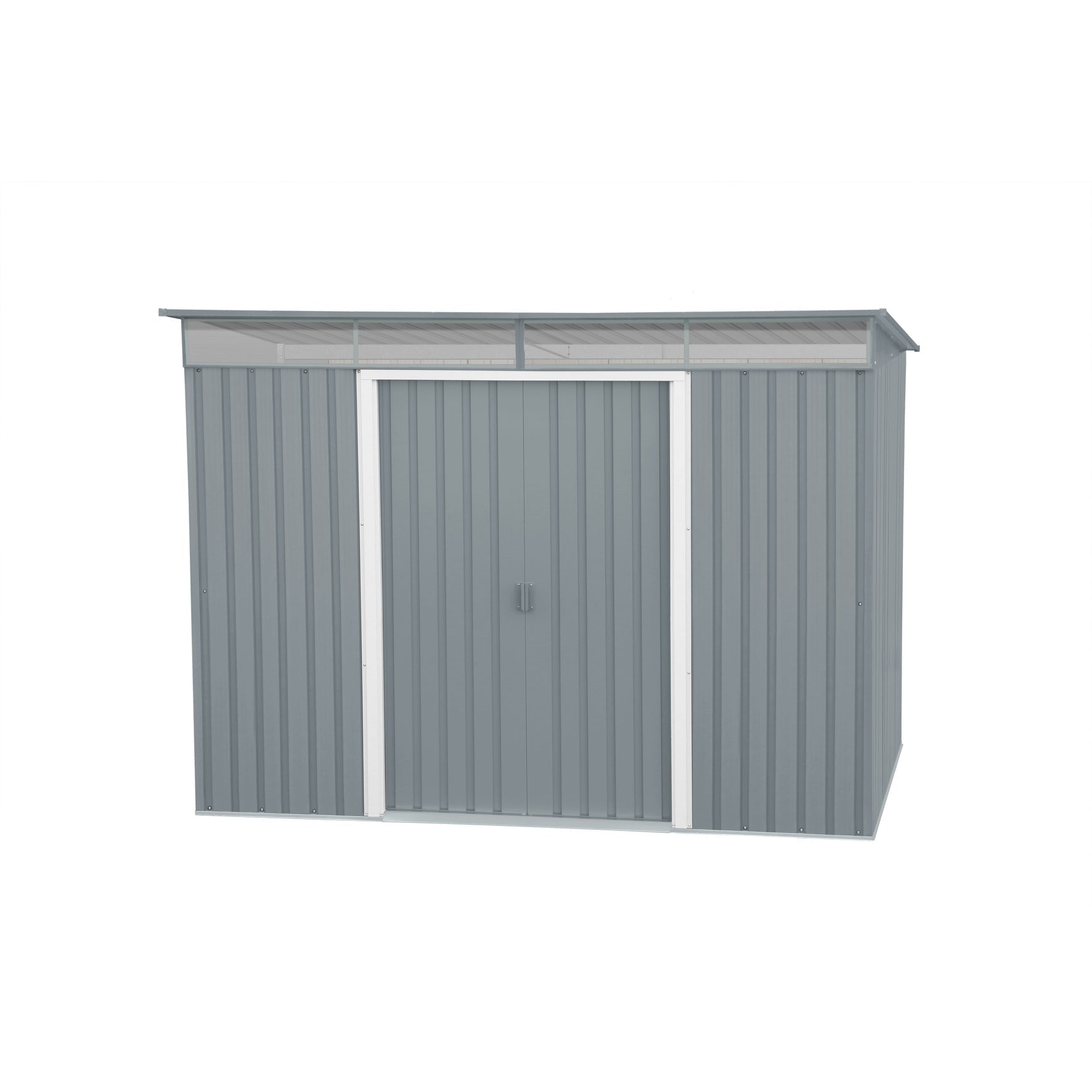 Duramax sheds Duramax TOP Pent Roof Skylight 8 x 6 Metal Shed - Light Gray