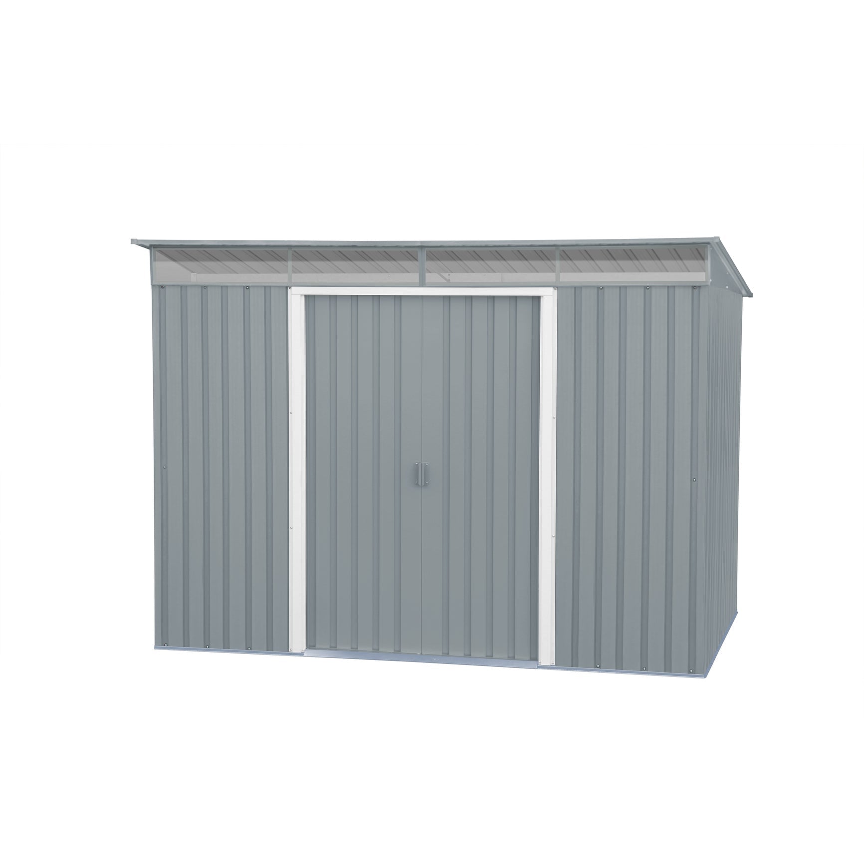Duramax sheds Duramax TOP Pent Roof Skylight 8 x 6 Metal Shed - Light Gray