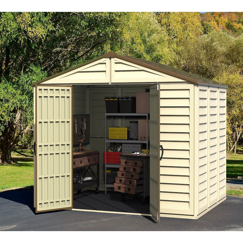 Duramax Vinyl Sheds DuraMax 10.5 ft x 8ft Woodbridge Plus Shed w/ Foundation Kit & Window