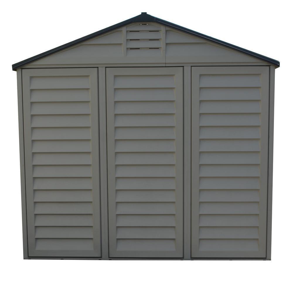 Duramax Vinyl Sheds Duramax 15 x 8 Apex Pro Vinyl Shed with Foundation, 2 Windows and Side Door