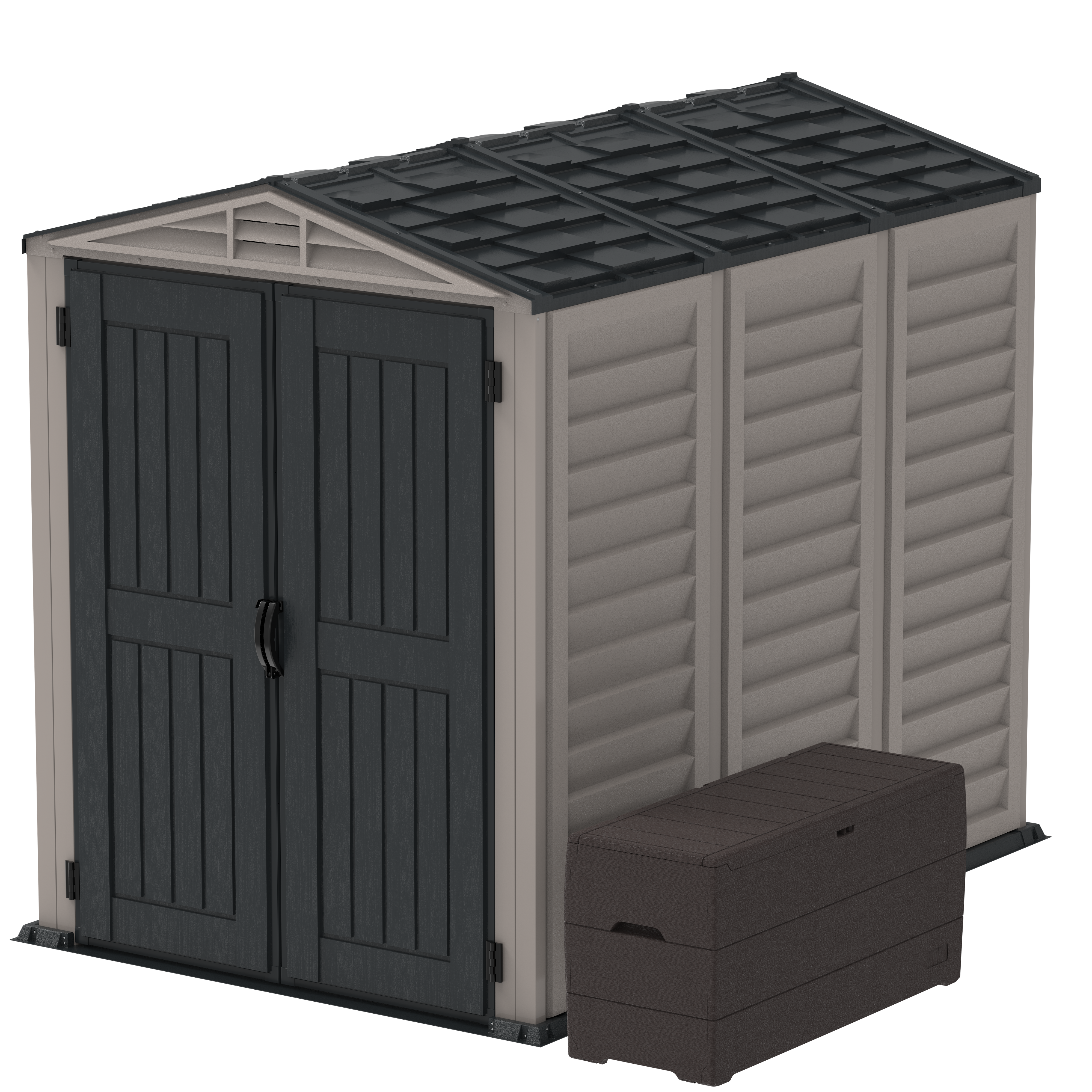 Duramax Vinyl Sheds YardMate Plus 5 ft. 6 in. x 8ft. Gray Vinyl Storage Shed