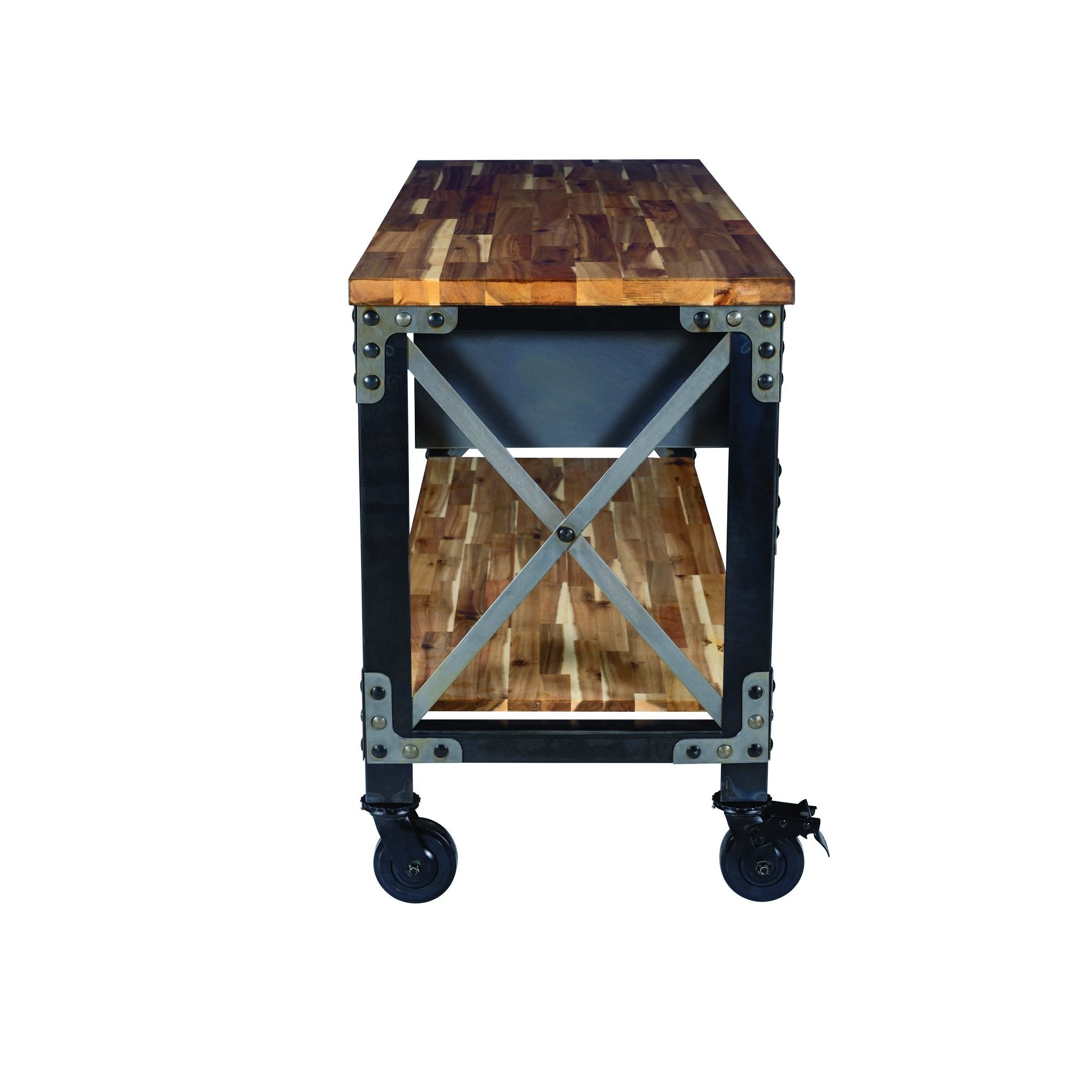 Duramax Work Desk Duramax Darby 72" Industrial Metal & Wood Kitchen Island Desk with Drawers