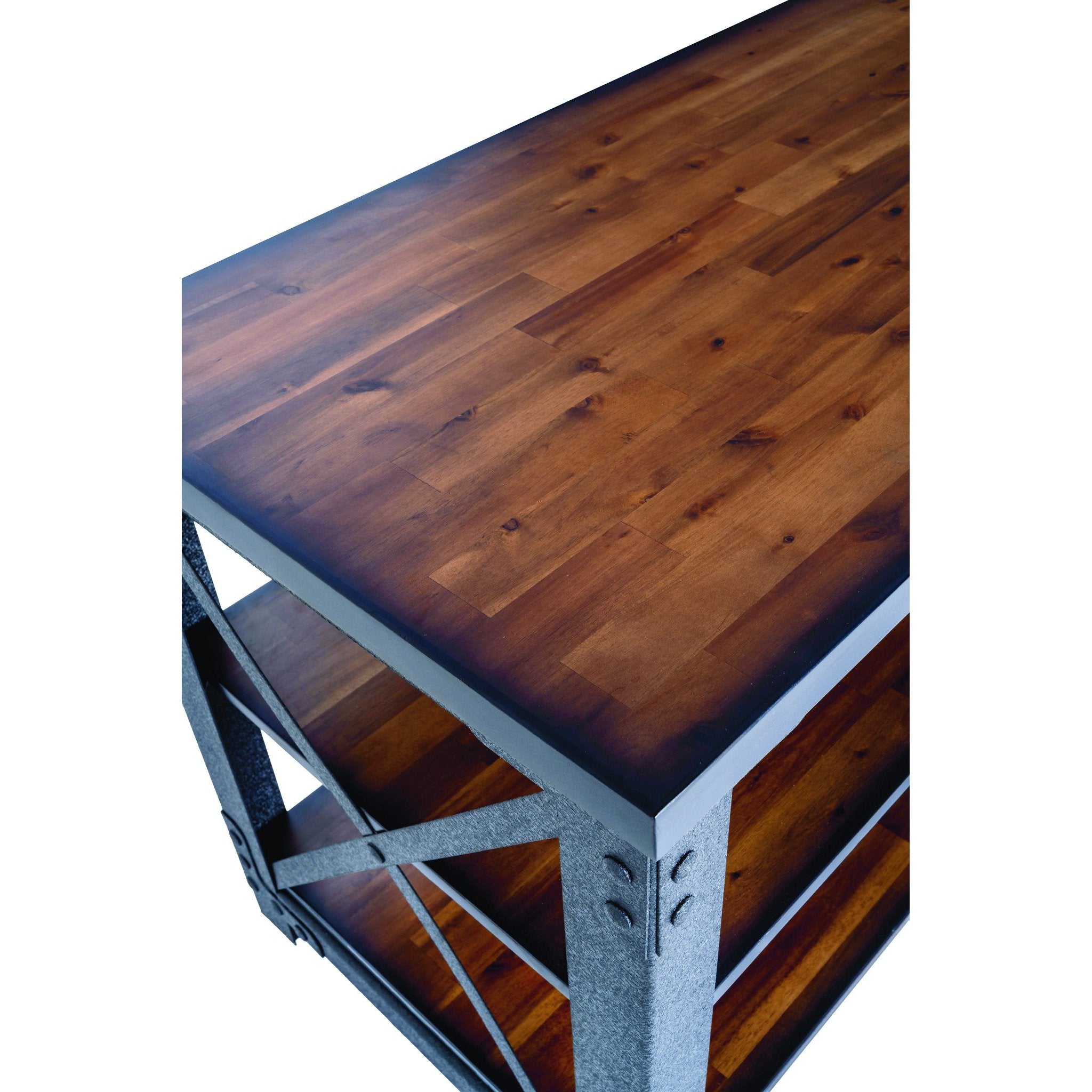 Duramax Work Desk Duramax Weston 72" Industrial Metal & Wood Desk with Shelves