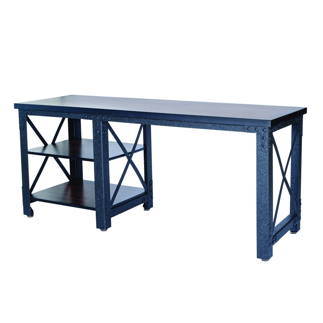 Duramax Work Desk Duramax Weston 72" Industrial Metal & Wood Desk with Shelves