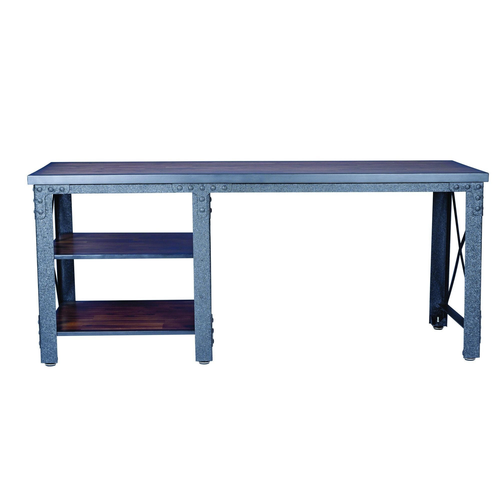 Duramax Work Desk Duramax Weston 72" Industrial Metal & Wood Desk with Shelves
