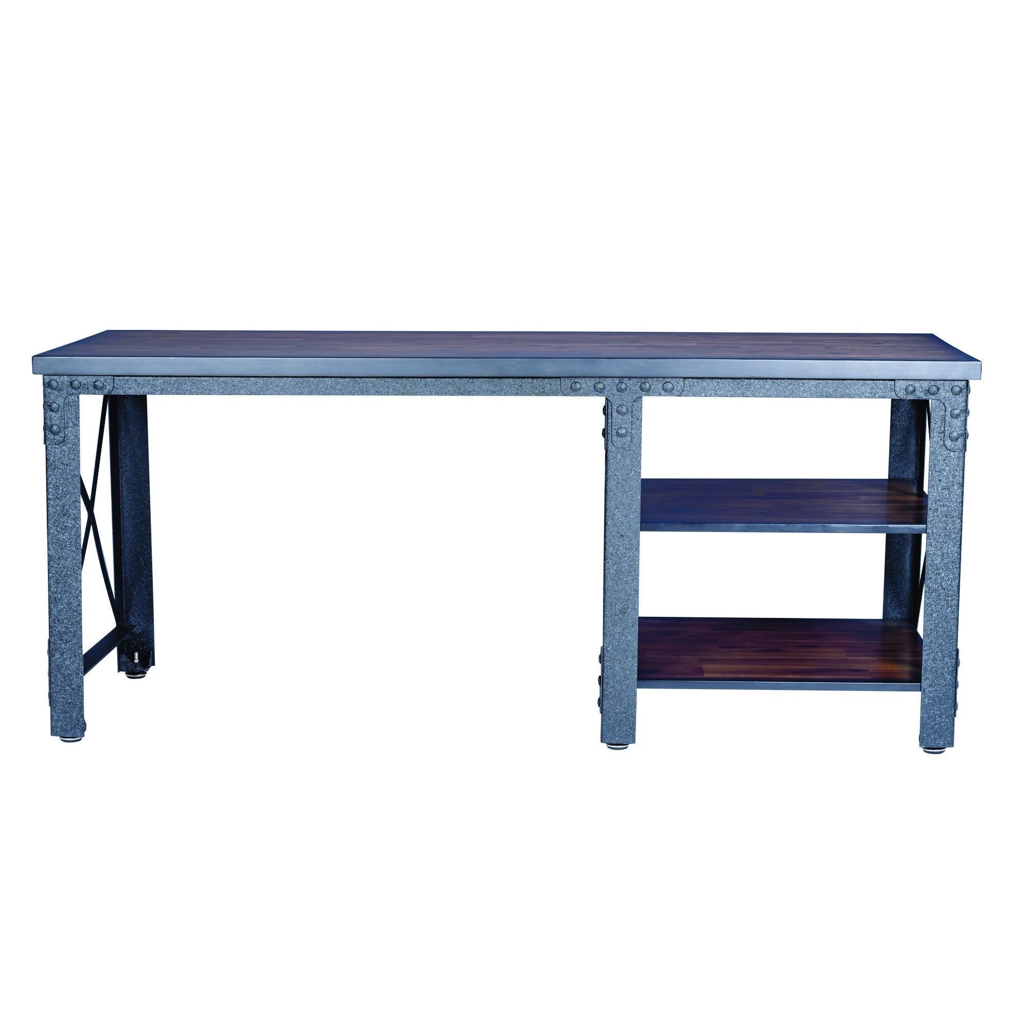 Duramax Work Desk Duramax Weston 72" Industrial Metal & Wood Desk with Shelves