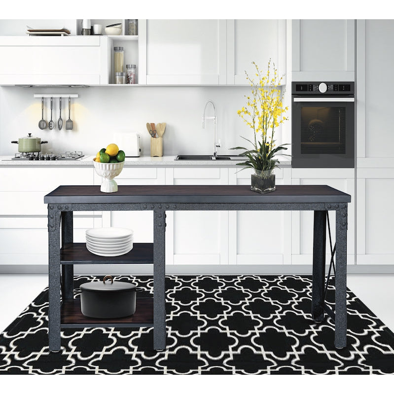 Duramax Work Desk Duramax Weston 72" Industrial Metal & Wood Desk with Shelves