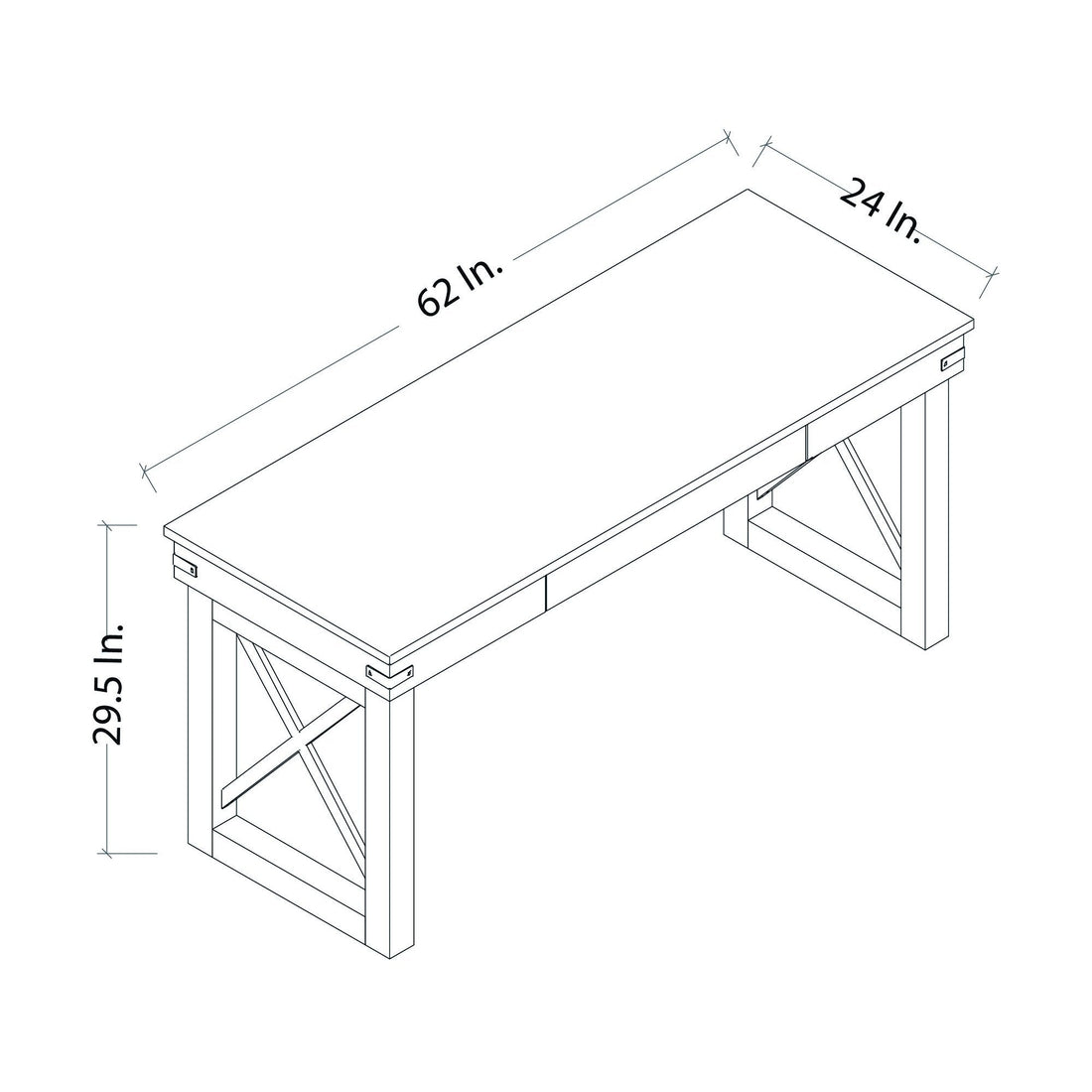 Duramax Work Desks Duramax Felix 62" Wood Desk with Drawer