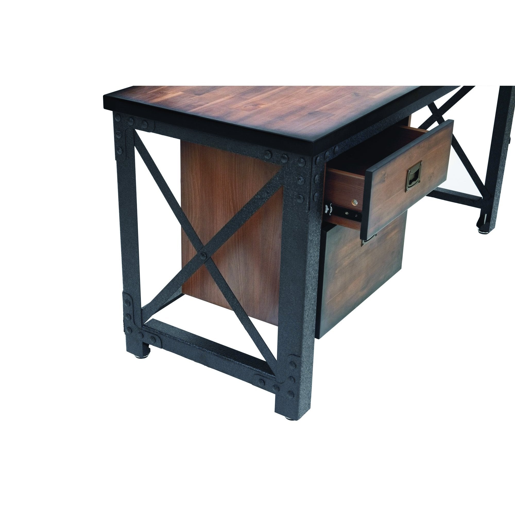 Duramax Work Desks Duramax Jackson 62" Industrial Metal & Wood Desk with Drawers