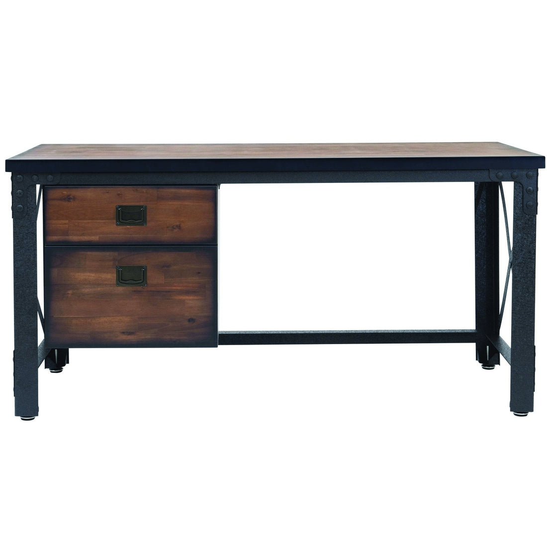Duramax Work Desks Duramax Jackson 62" Industrial Metal & Wood Desk with Drawers