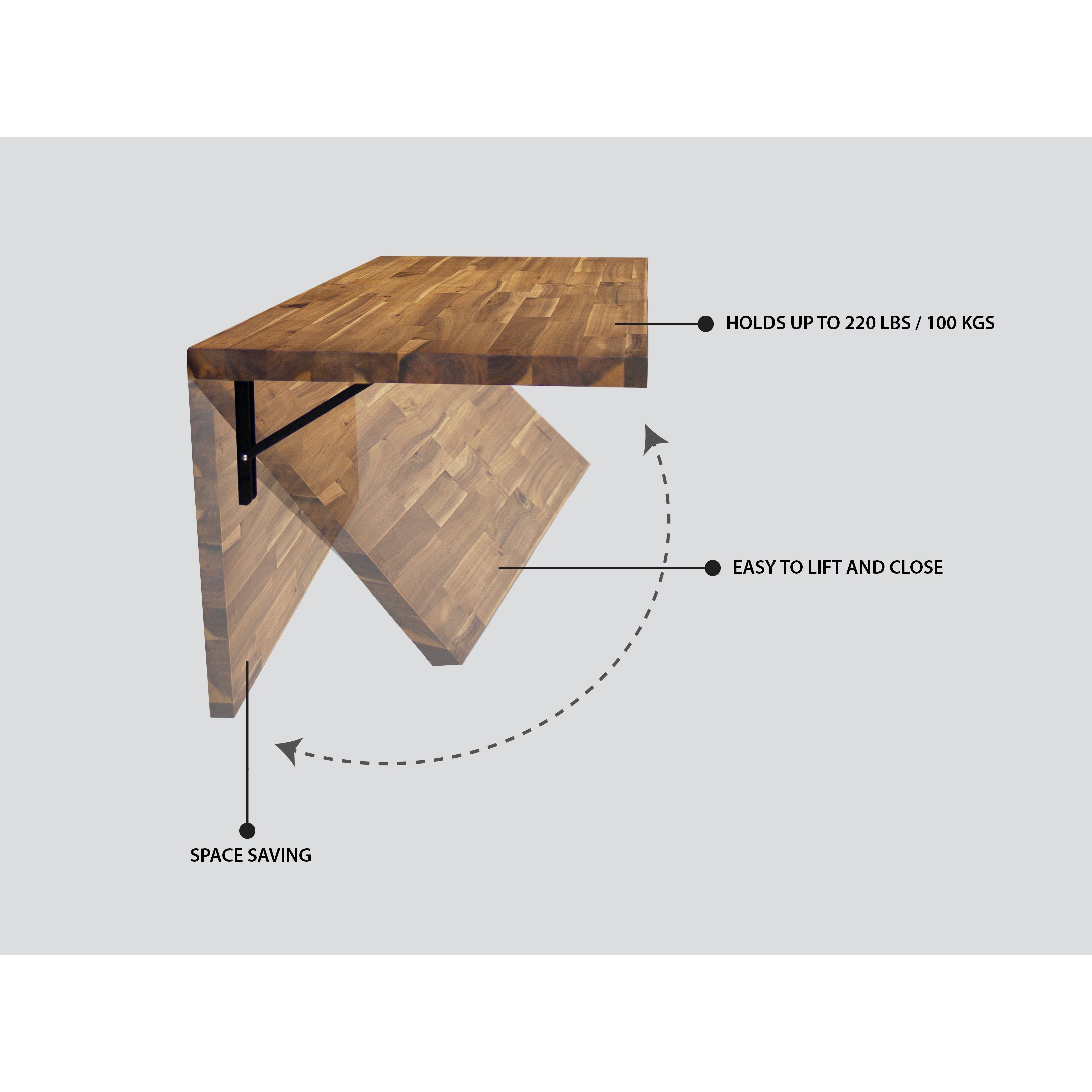 Durasheds Folding Tables DuraMax Spence 48" Wall Mounted Folding Workbench / Table/ Desk 20” x 48”
